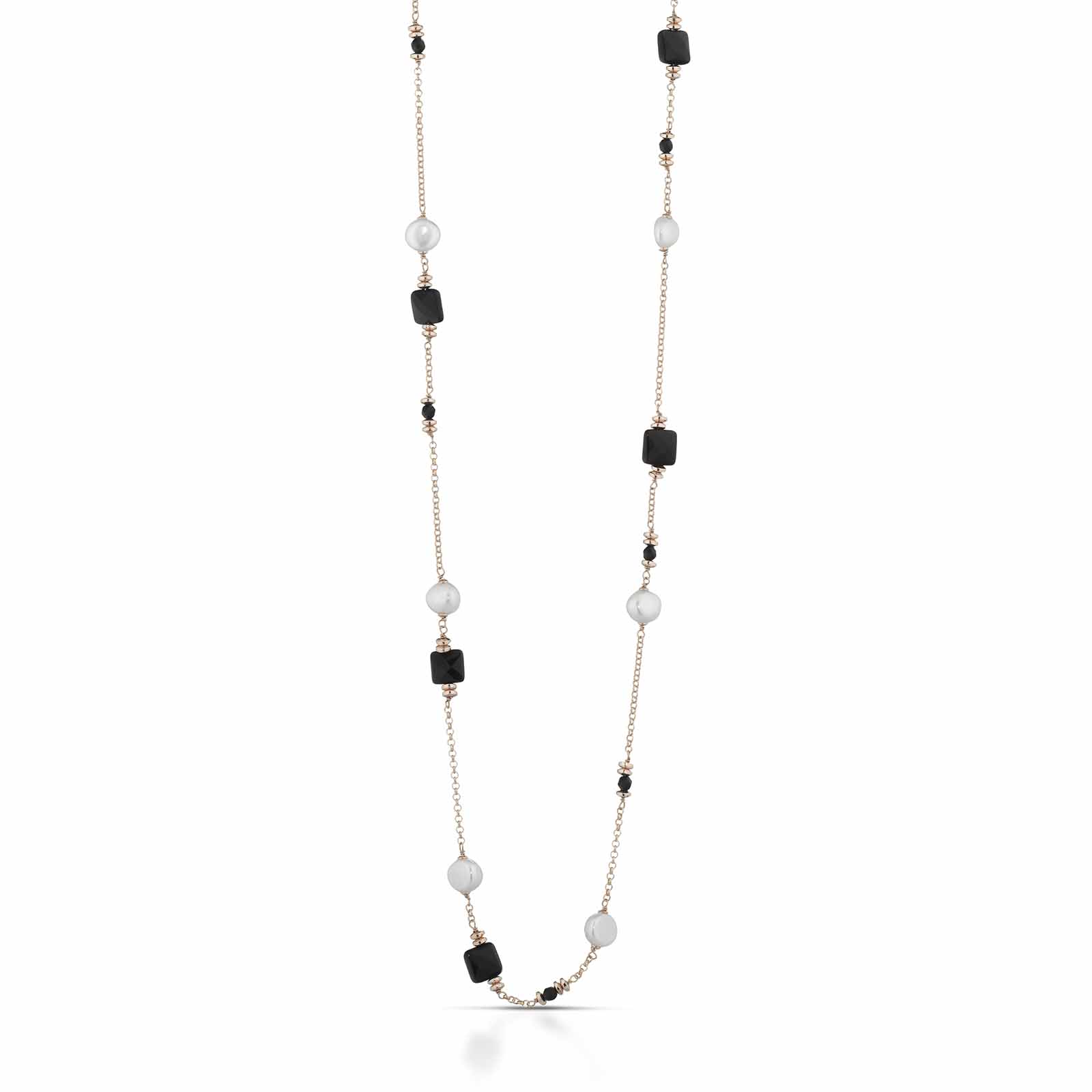 Monique | Silver necklace with pearls and stones