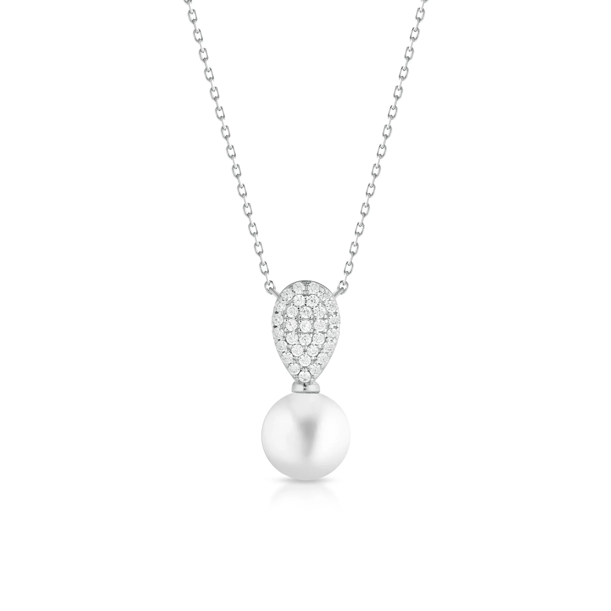 Luxury | Pendente in argento con perla e zirconi