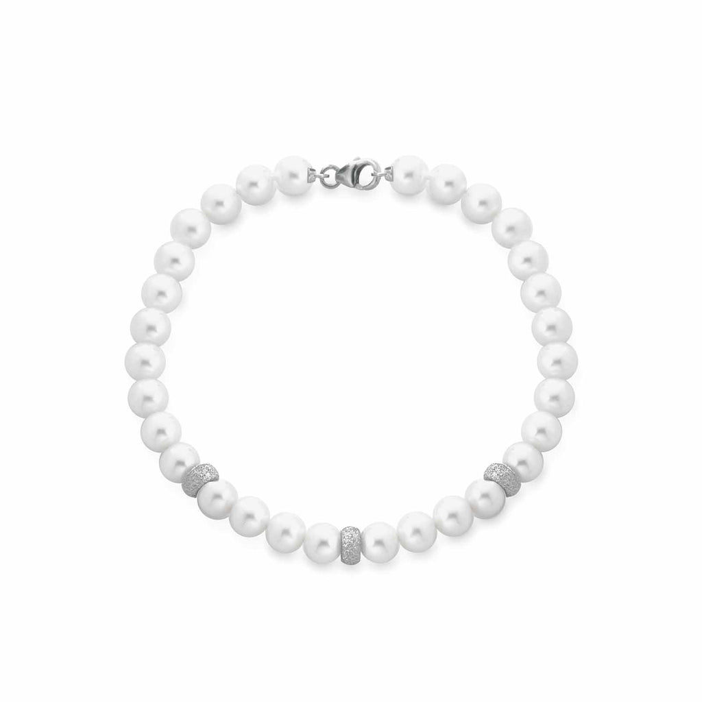 Bracciale in oro bianco con perle