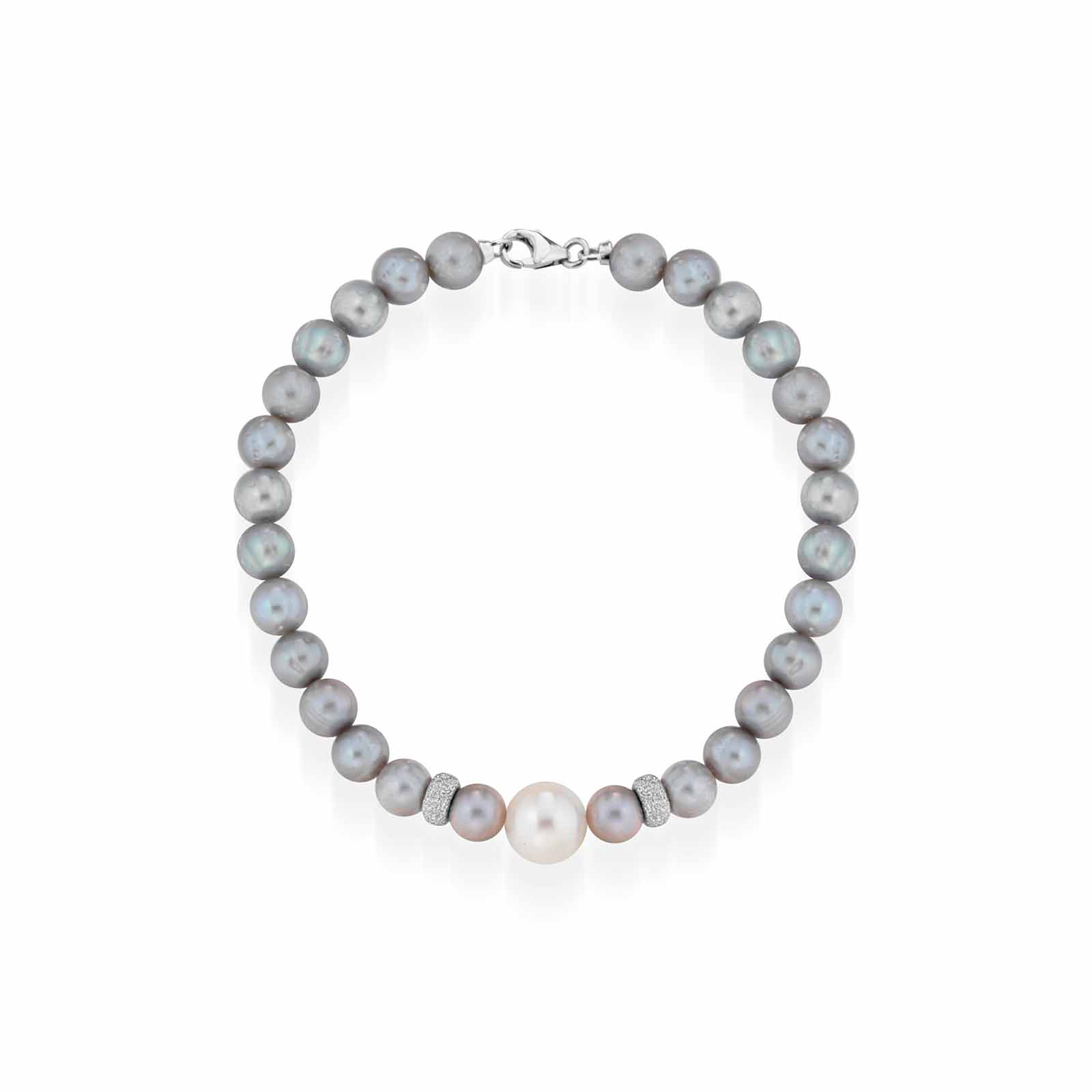 Principessa | Bracciale con perle grigie e oro