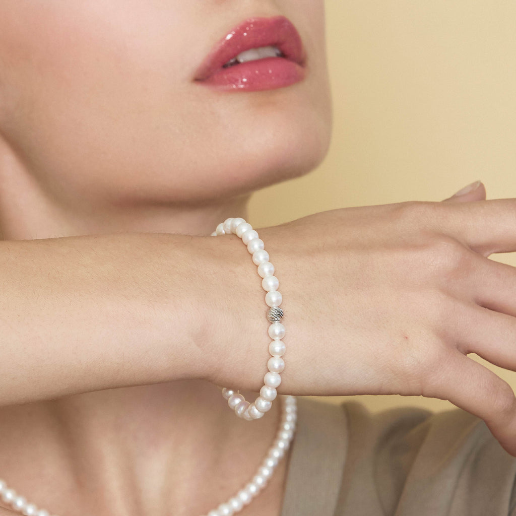 Starlight | Stretch bracelet in gold and pearls