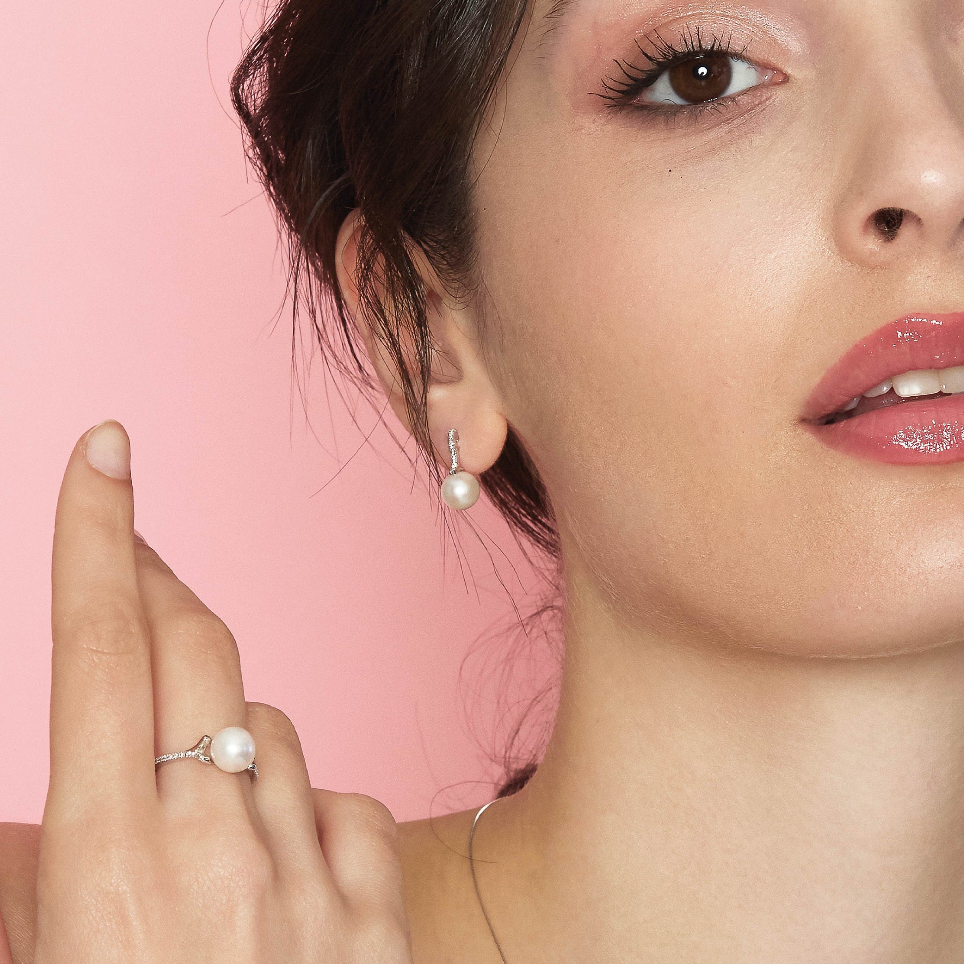 Set | Orecchini in oro, perle e diamanti