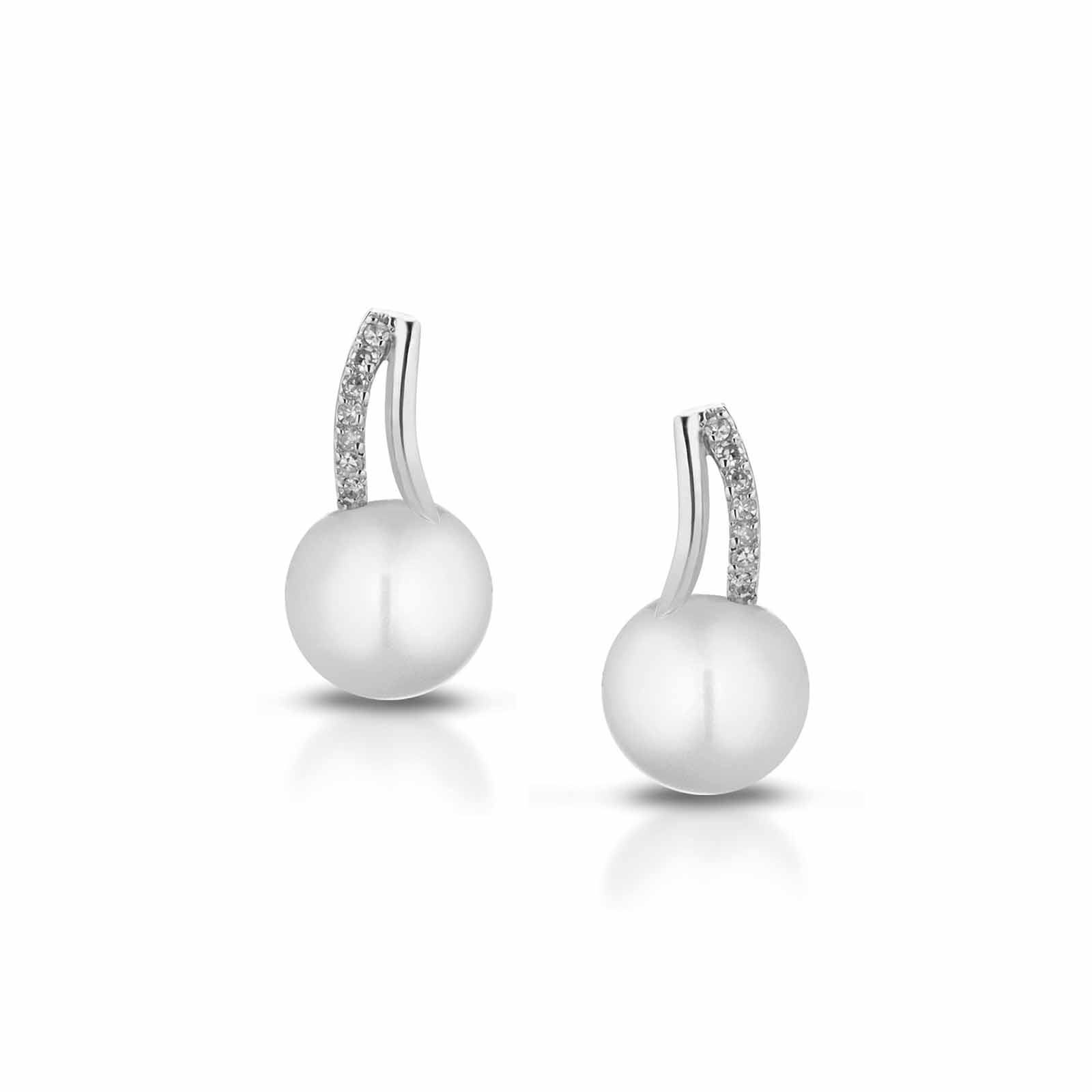 Set | Orecchini in oro bianco, perle e diamanti