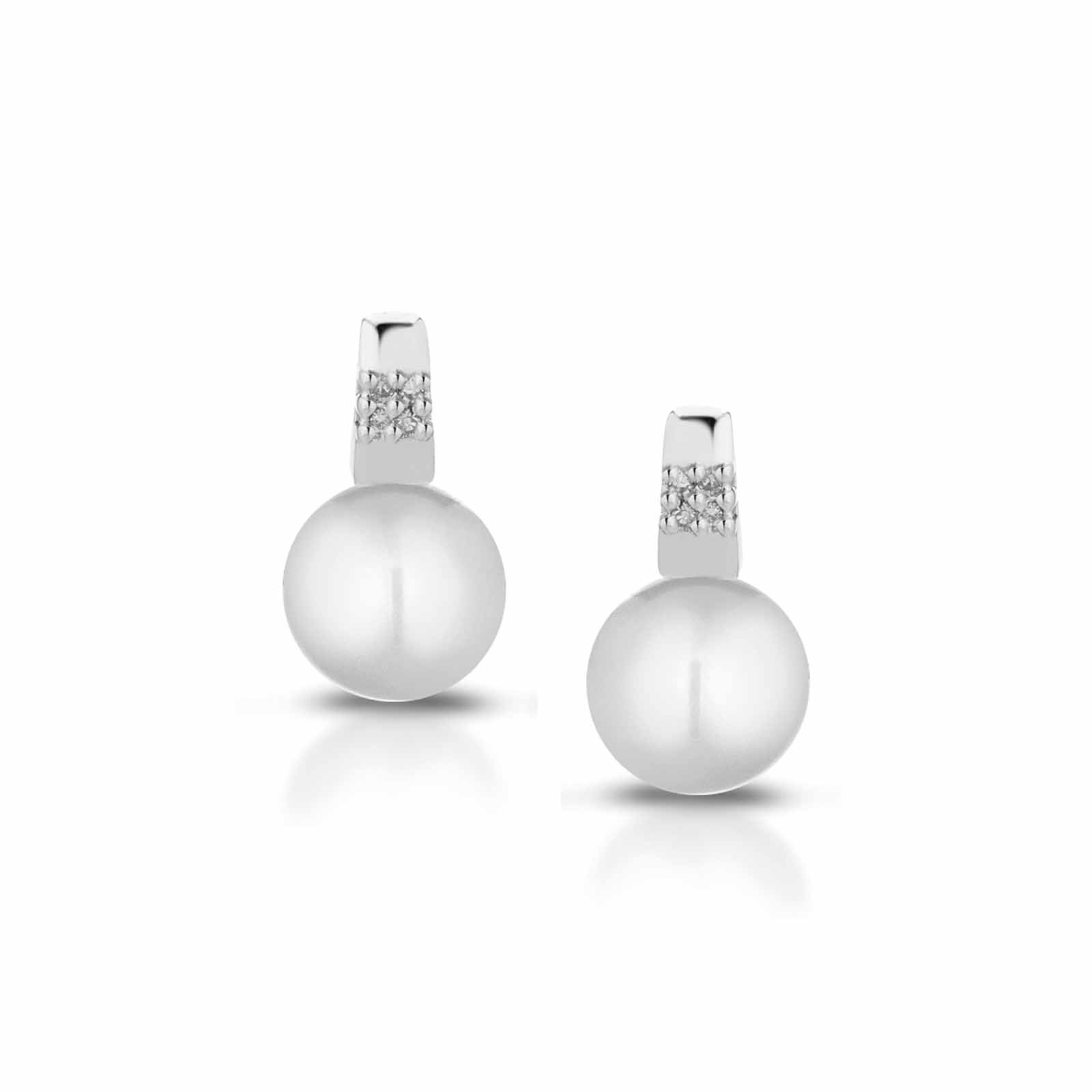 Set | Orecchini in oro bianco, perle e diamanti