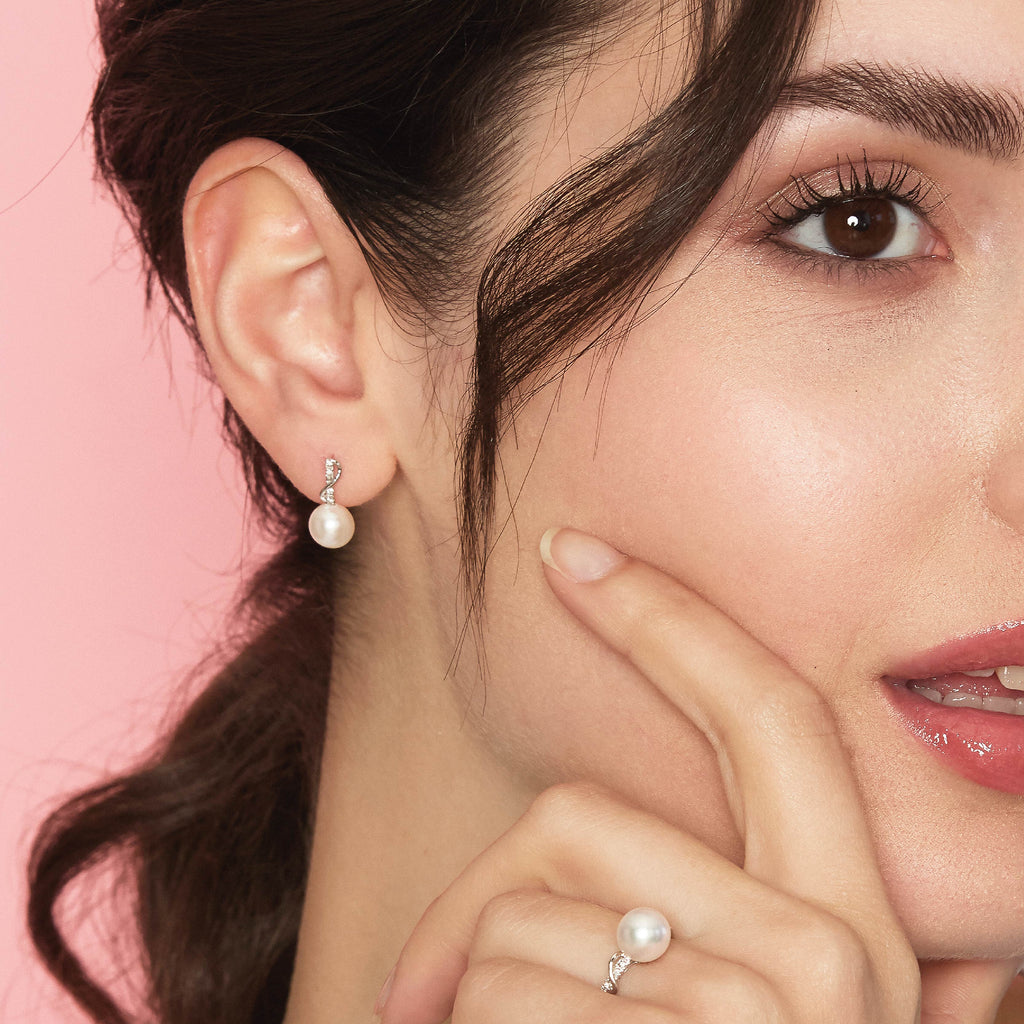 Set | Orecchini con perle, oro e diamanti