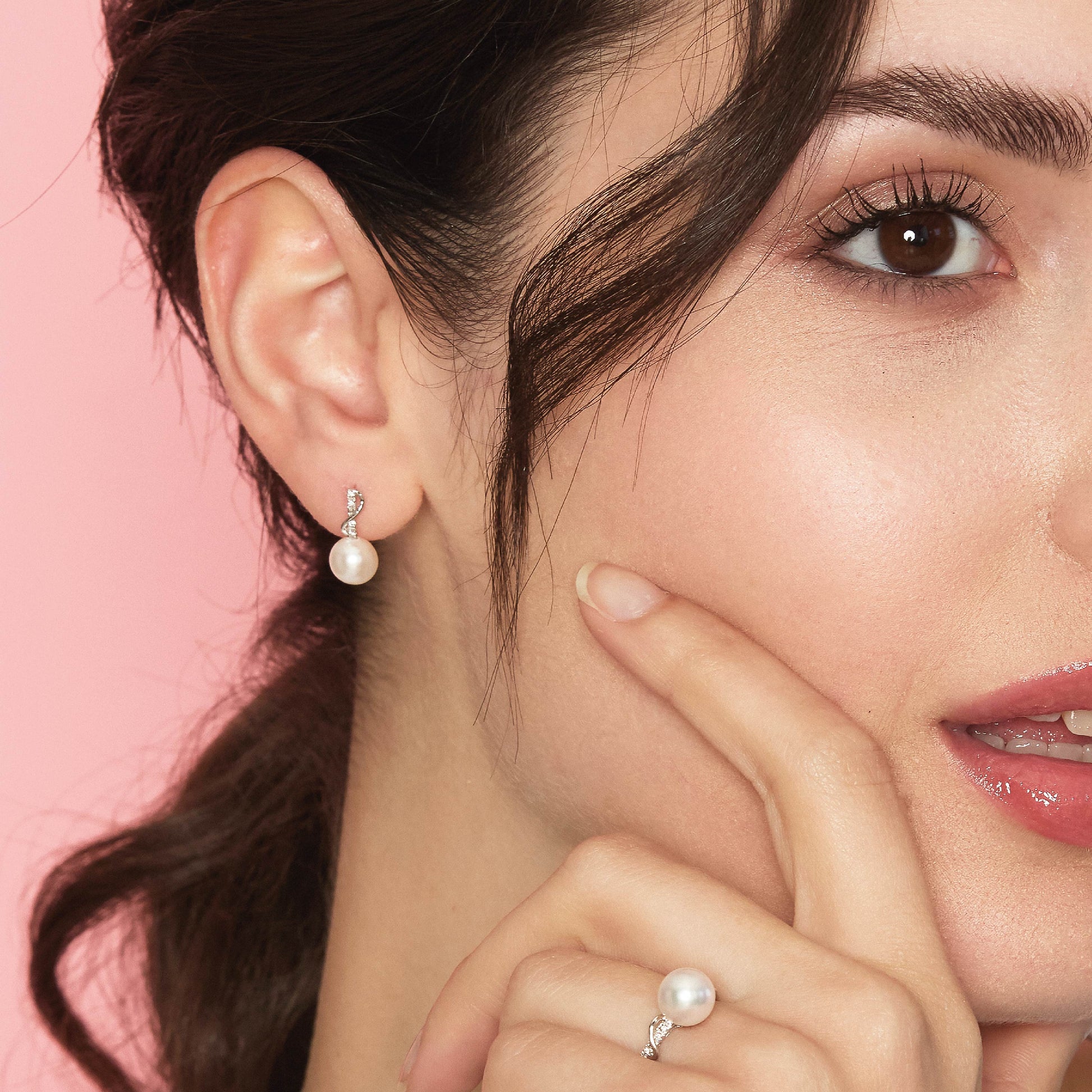 Set | Orecchini con perle, oro e diamanti