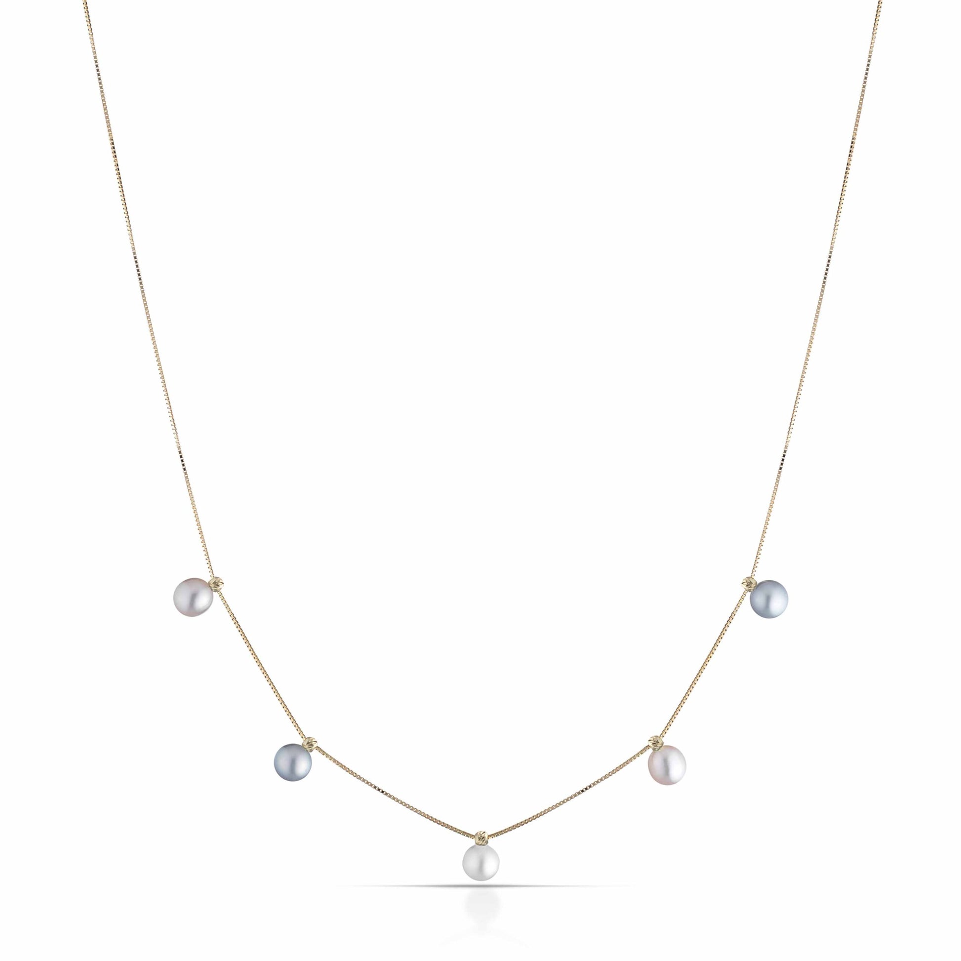 Aurum | Girocollo in oro e perle multicolor