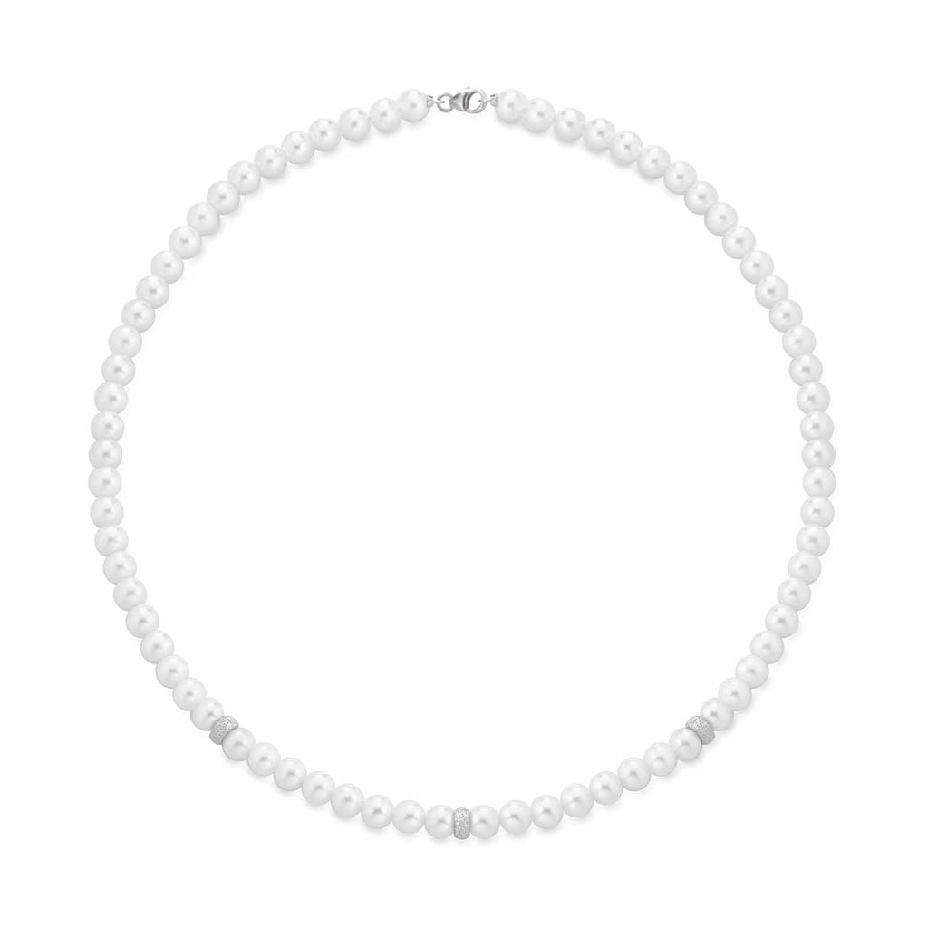 Collana in oro bianco con perle