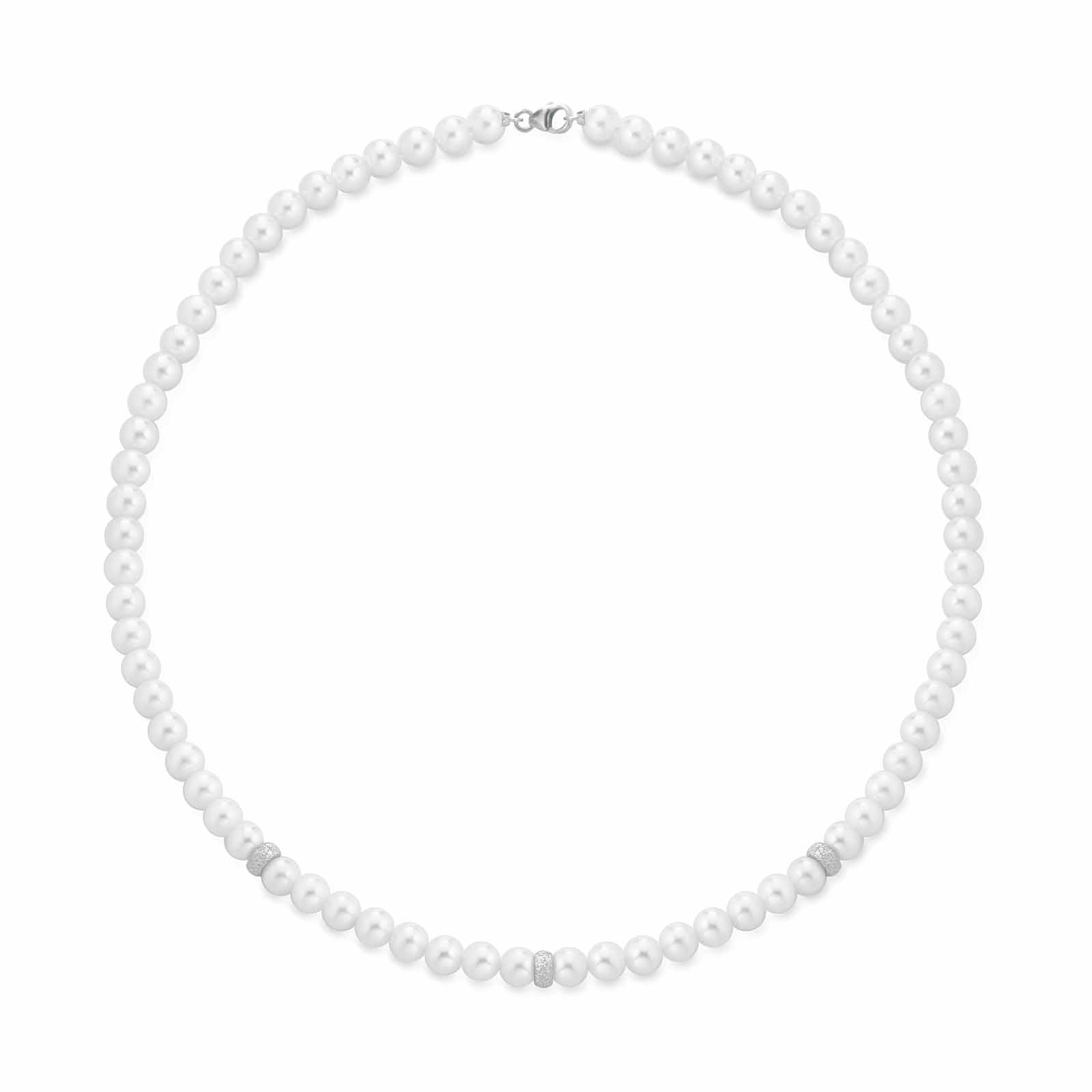 Collana in oro bianco con perle