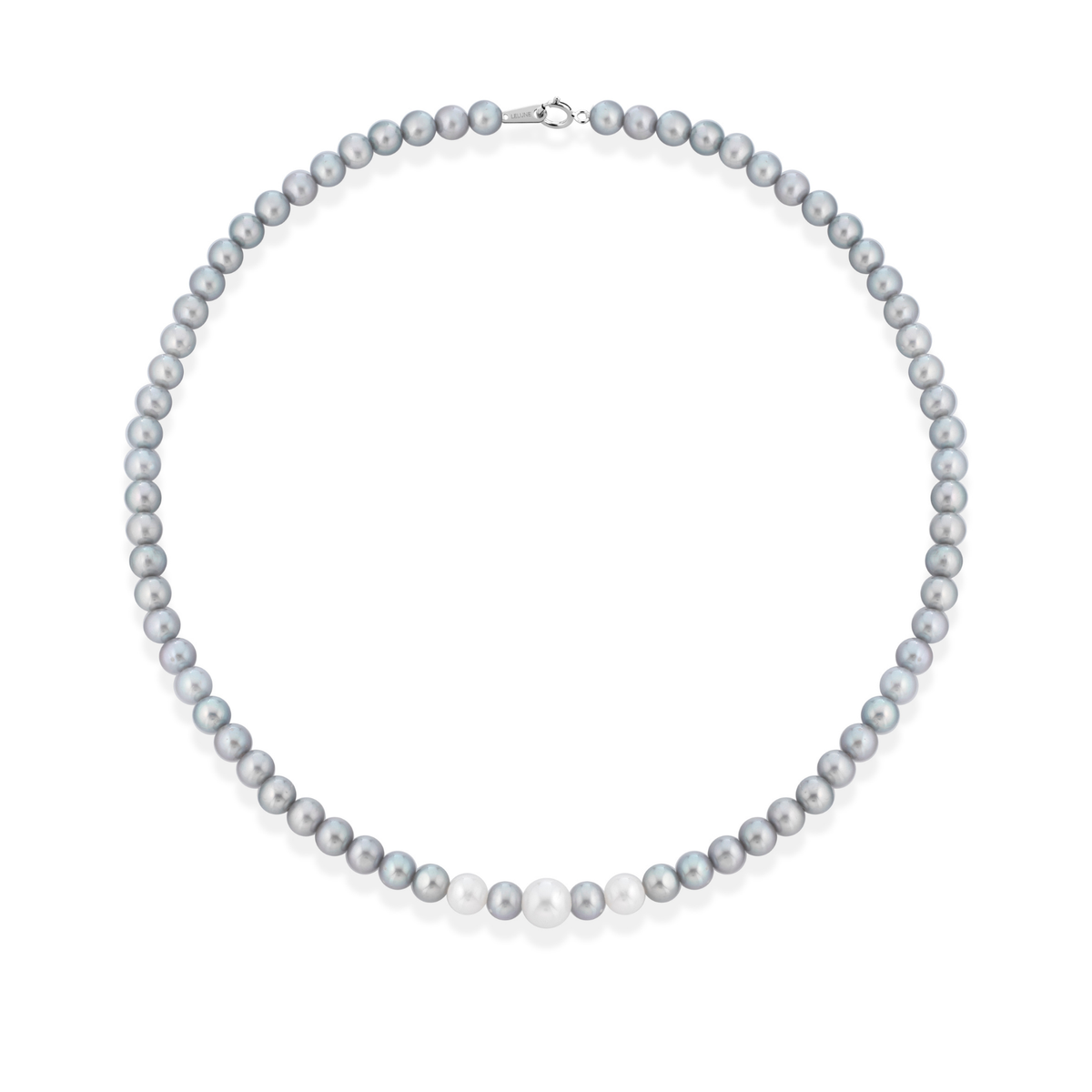 Principessa | Collana con perle grigie e oro