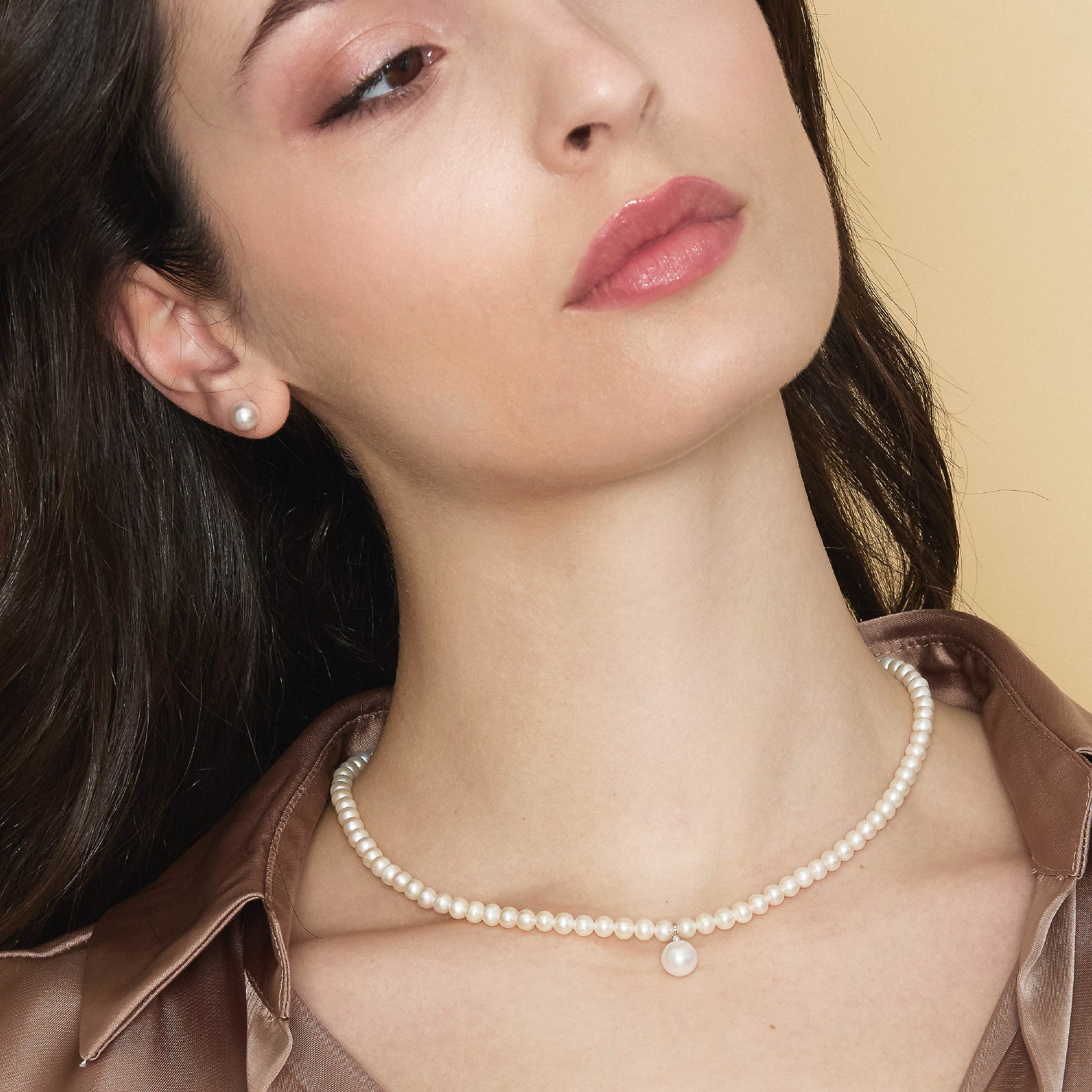 Tulipano | Collana in oro con perle e diamante