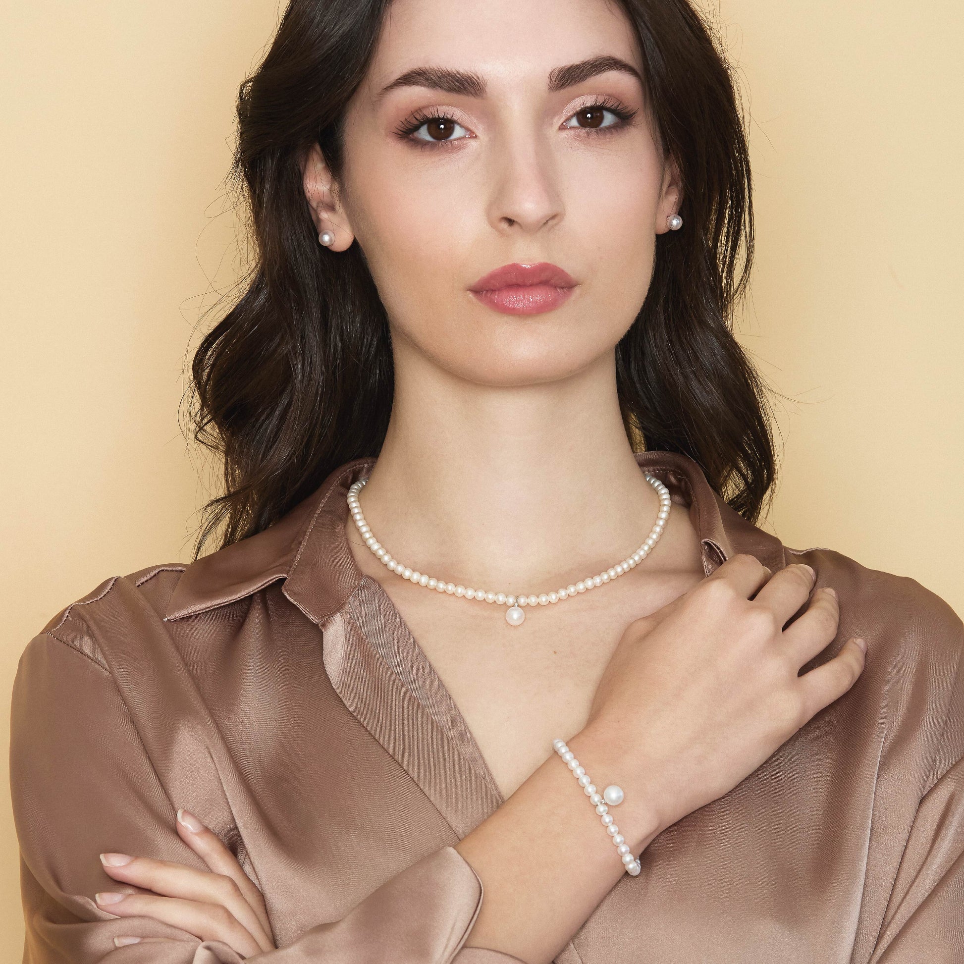 Tulipano | Collana in oro con perle e diamante