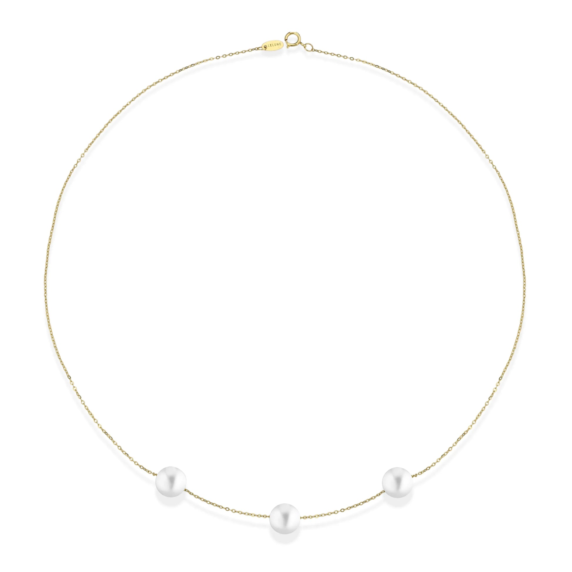Girocollo in oro giallo 18kt e perle coltivata d'acqua dolce
