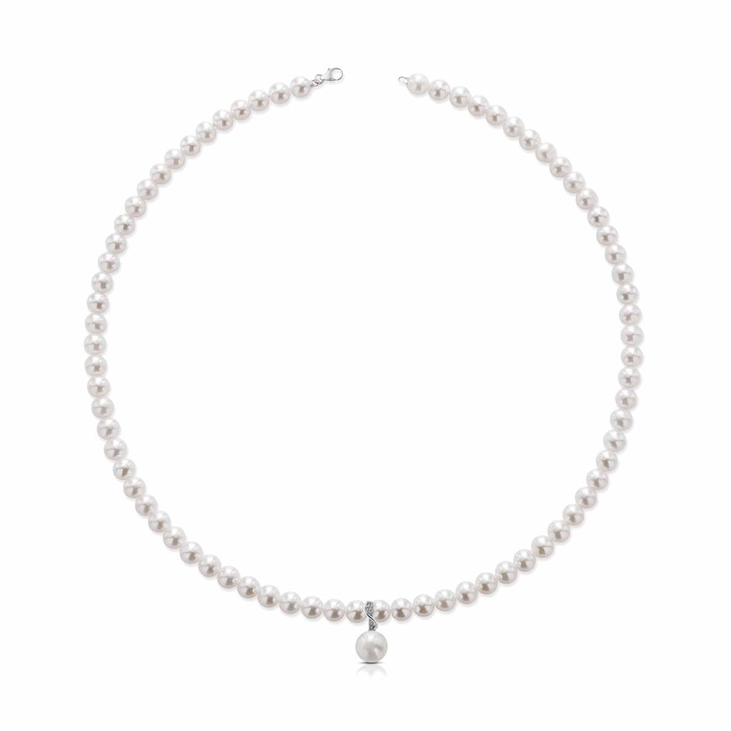 Ninfea | Collana in oro con perle e diamanti