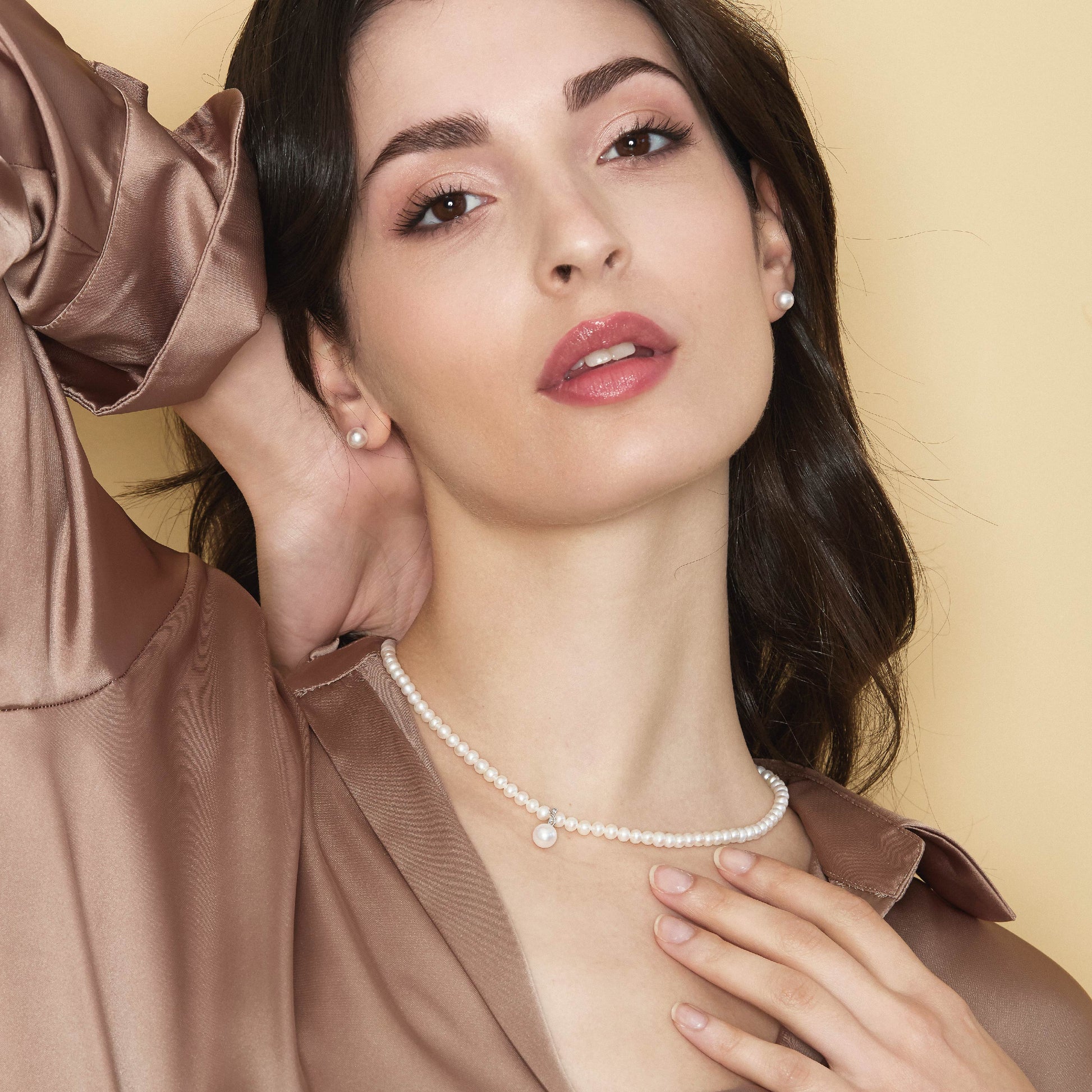Ninfea | Collana in oro con perle e diamanti