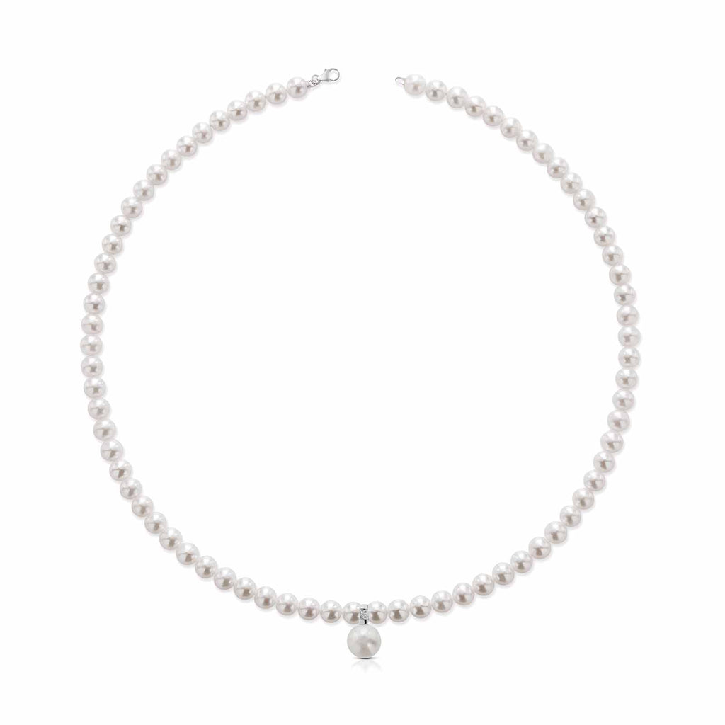 Ninfea | Collana in oro con perle e diamanti