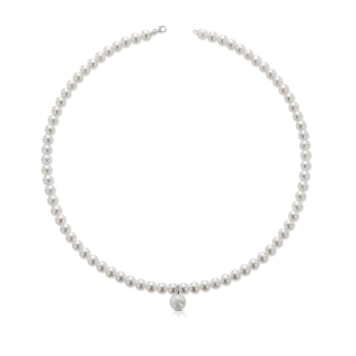 Ninfea | Collana in oro con perle e diamanti