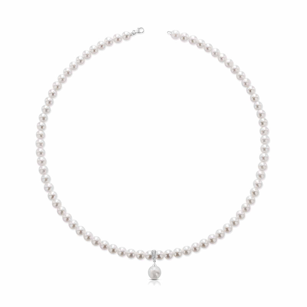 Ninfea | Collana in oro con perle e diamanti