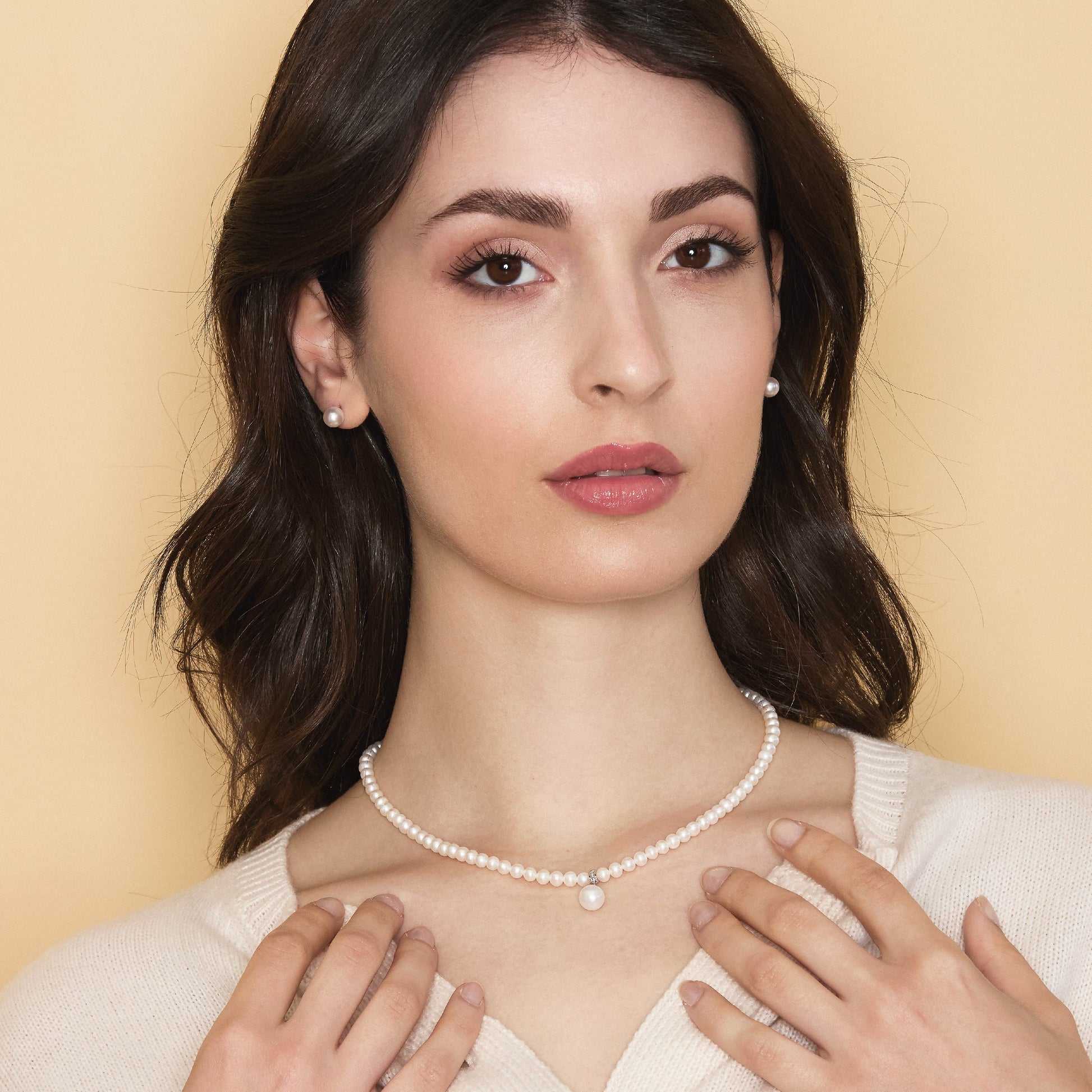 Ninfea | Collana in oro con perle e diamanti