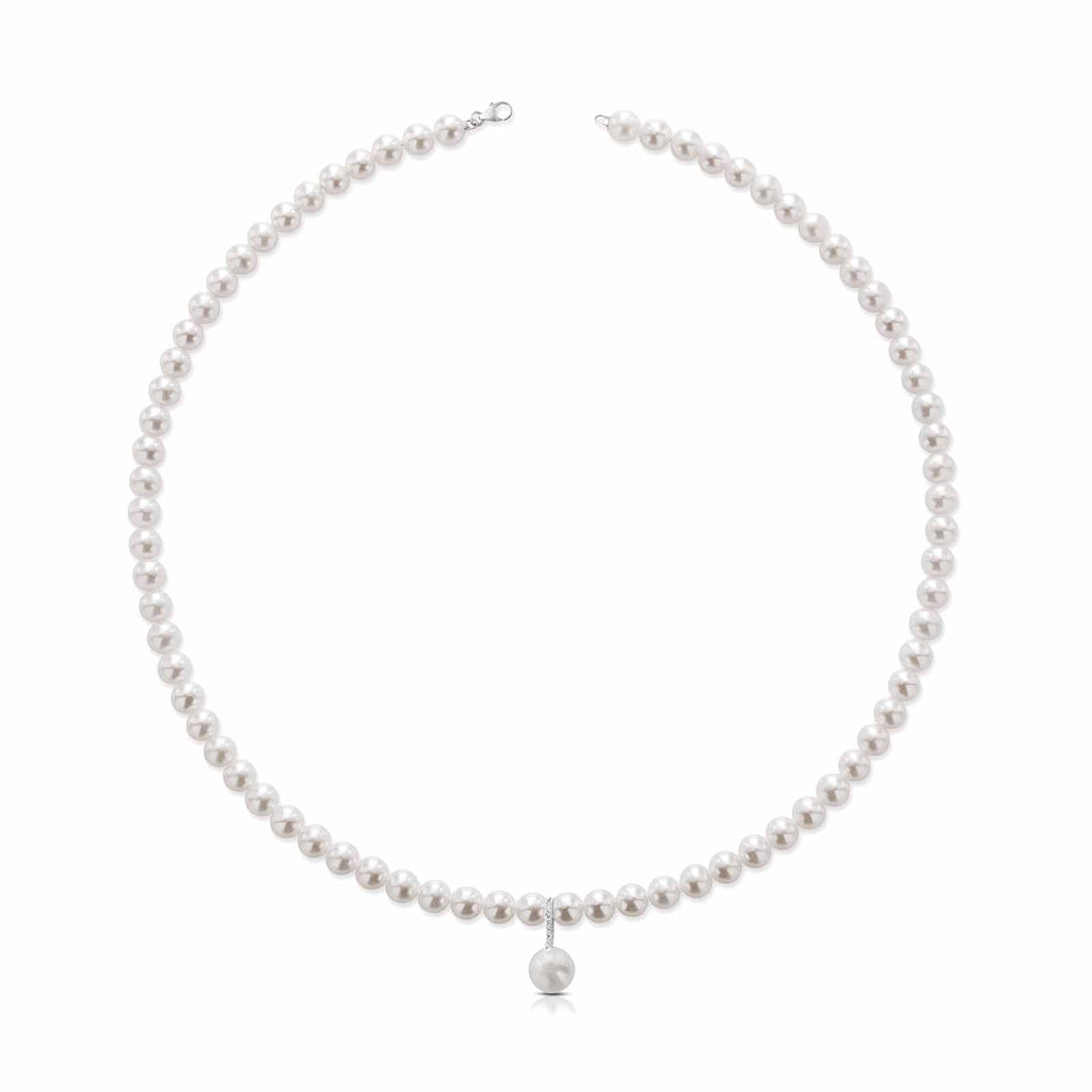 Ninfea | Collana in oro con perle e diamanti