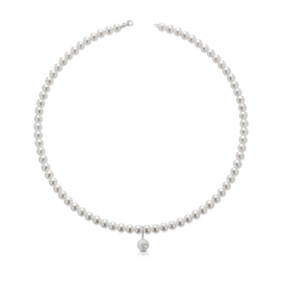 Ninfea | Collana in oro con perle e diamanti