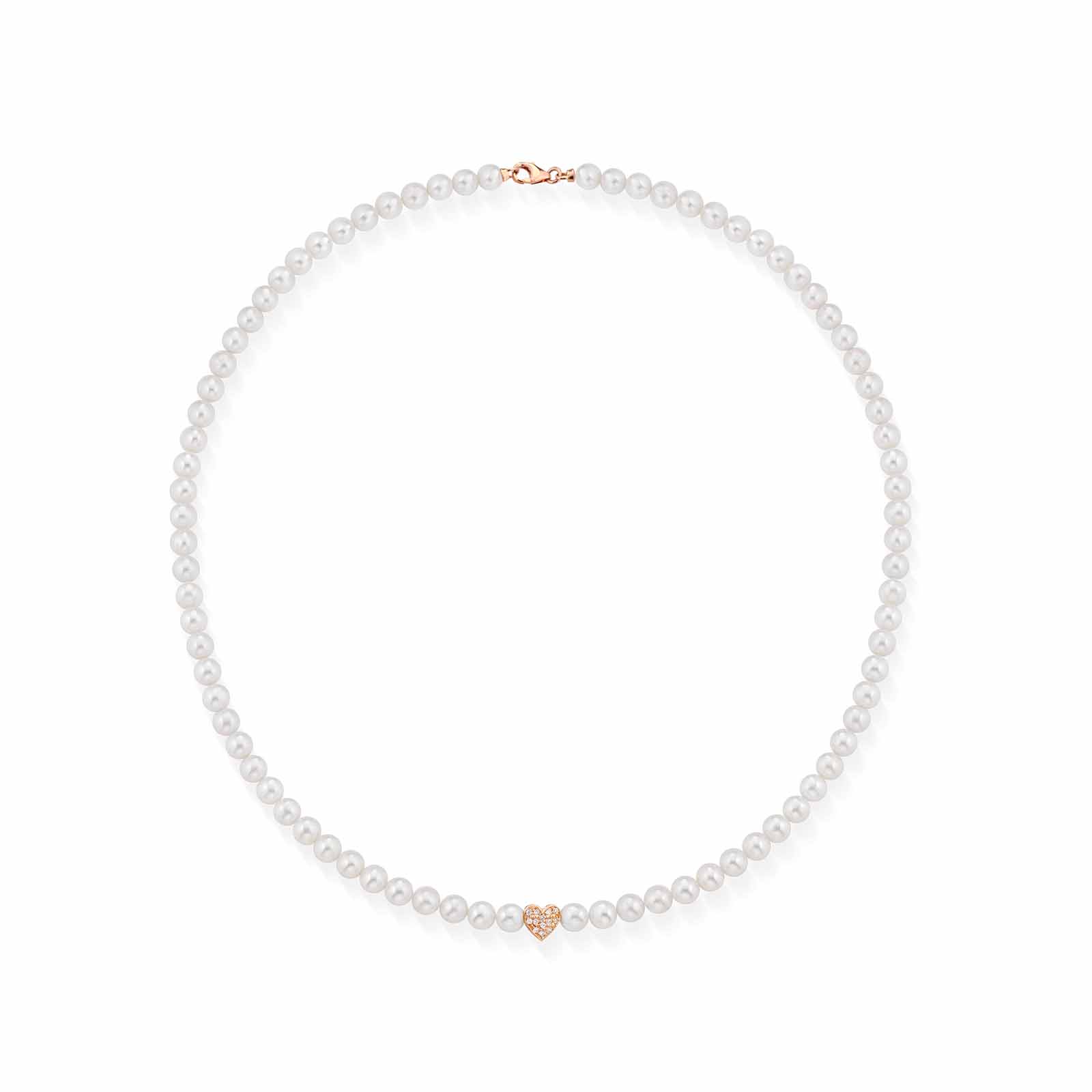 Ninfea | Collana in oro, perle e diamanti