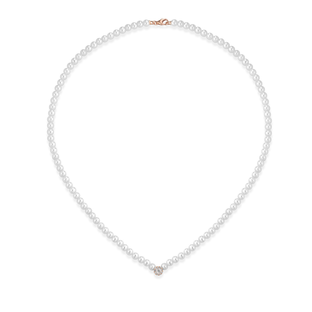 Ninfea | Collana in oro, perle e diamanti