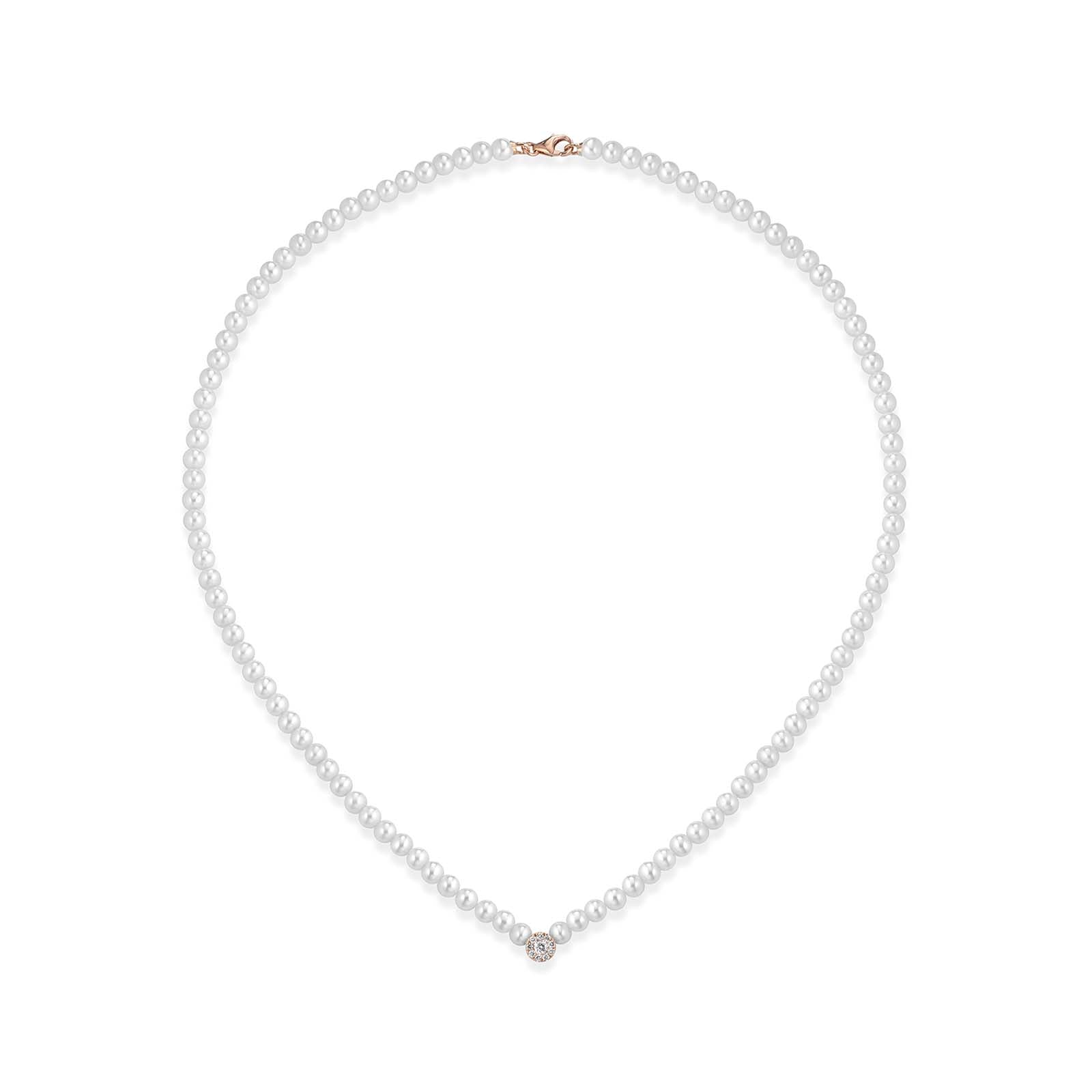 Ninfea | Collana in oro, perle e diamanti