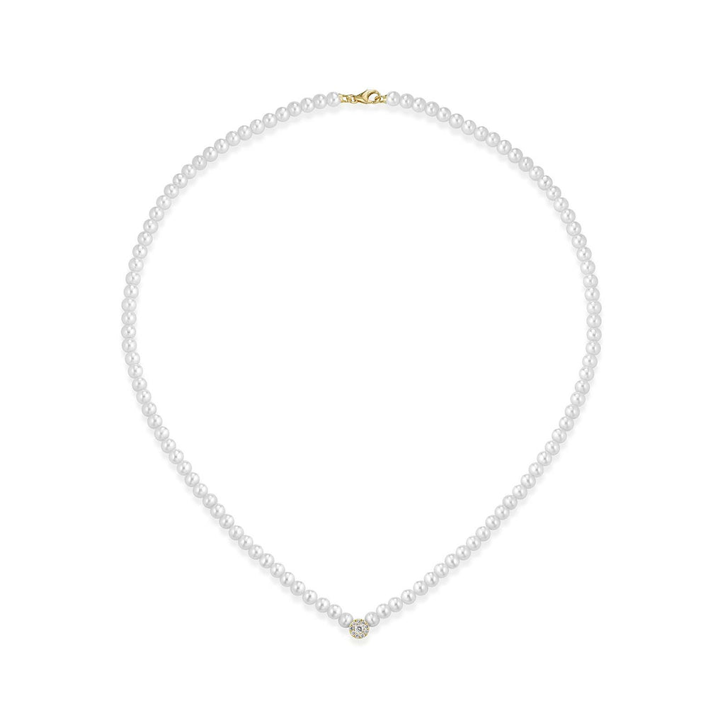 Ninfea | Collana in oro, perle e diamanti