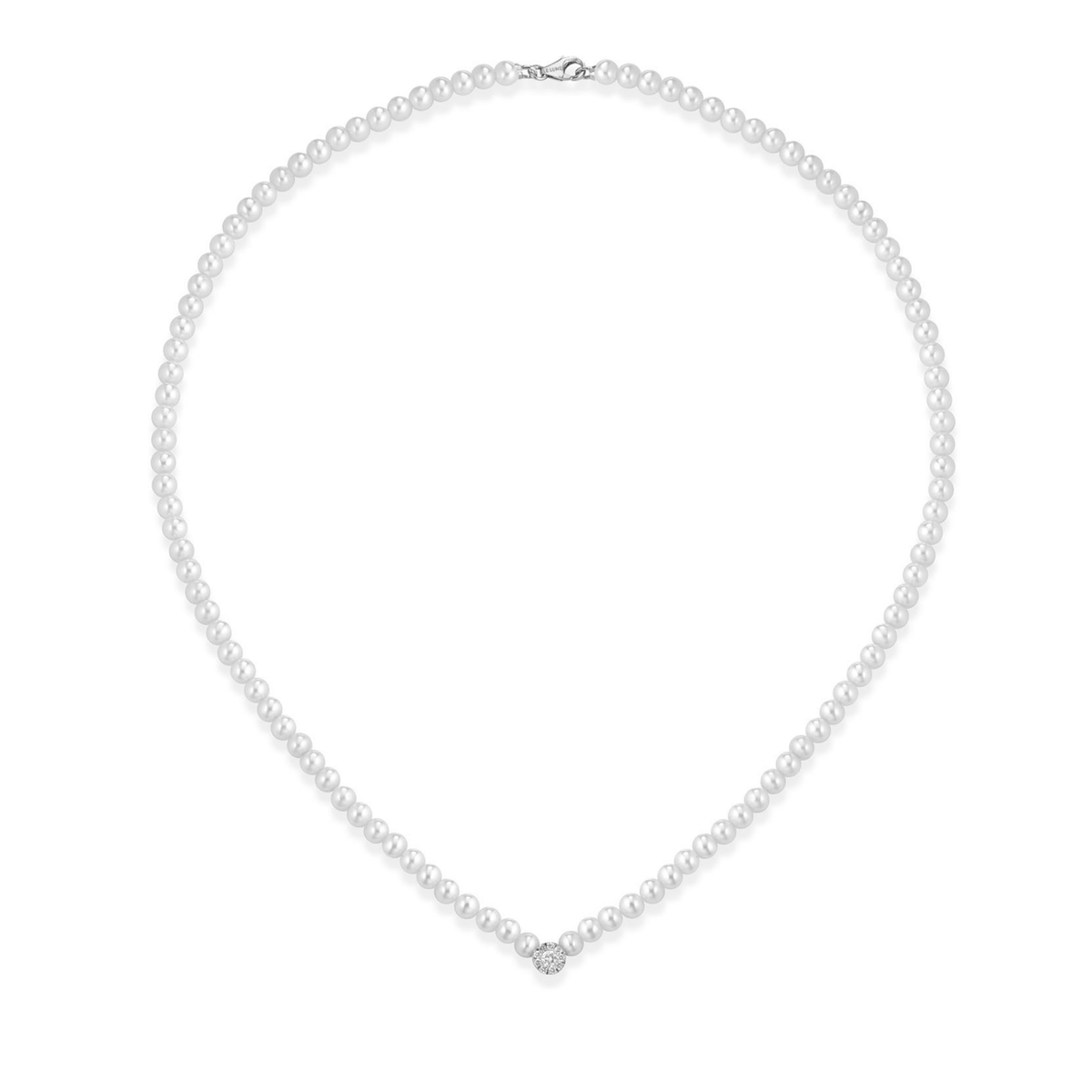 Ninfea | Collana in oro, perle e diamanti