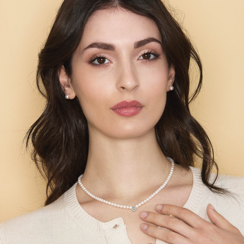 Ninfea | Collana con perle, acquamarina, diamanti e oro