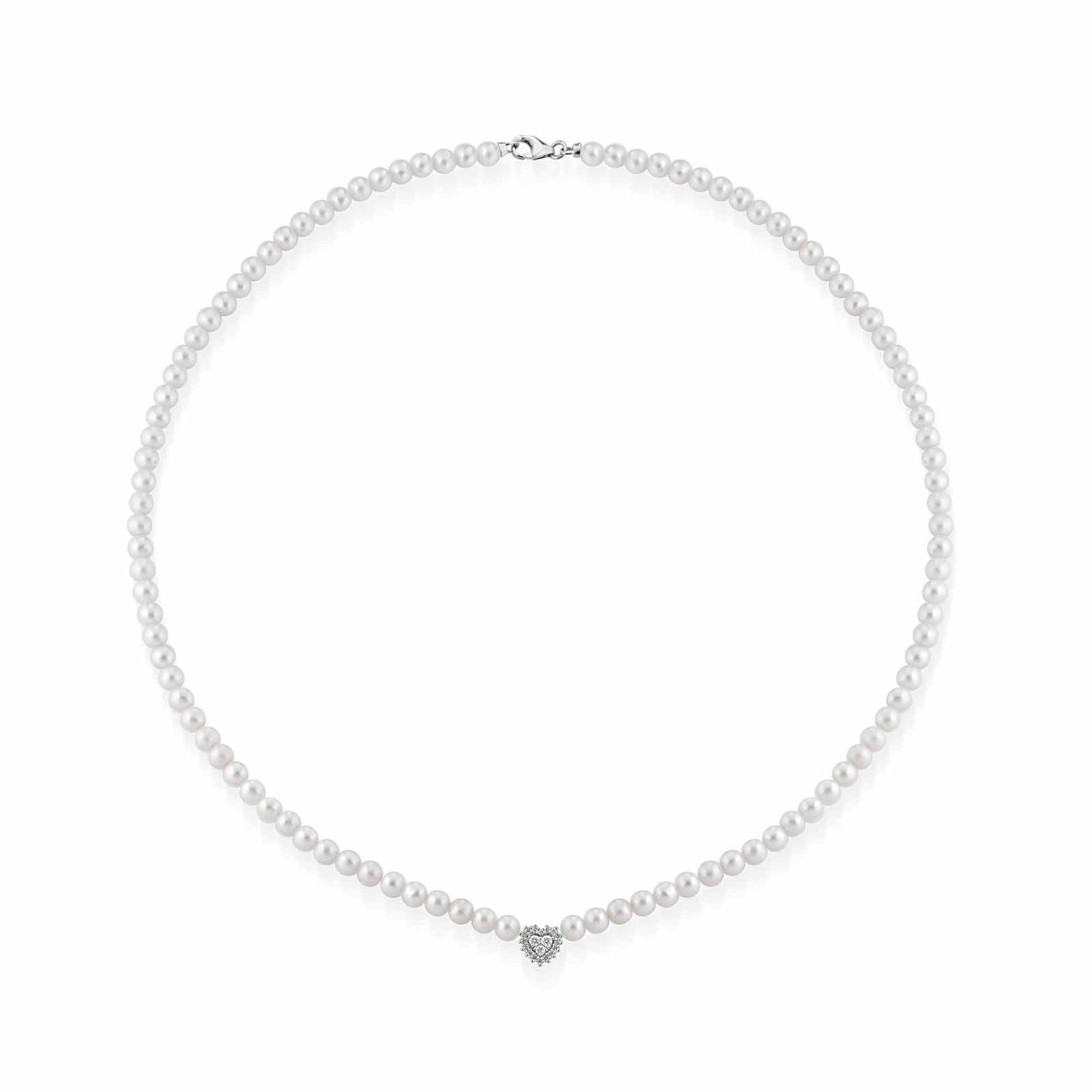 Ninfea | Collana con perle, diamanti e oro