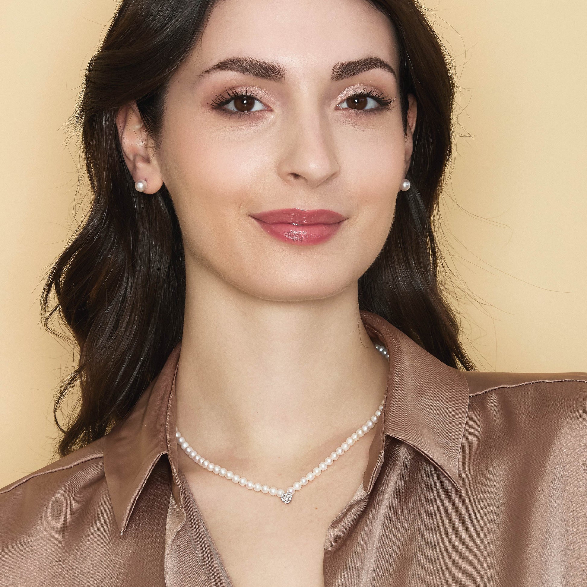 Ninfea | Collana con perle, diamanti e oro