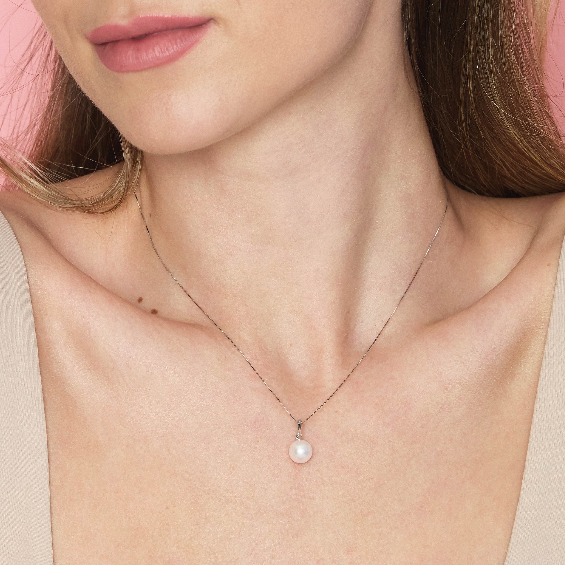 Set | Pendente in oro, perla e diamanti