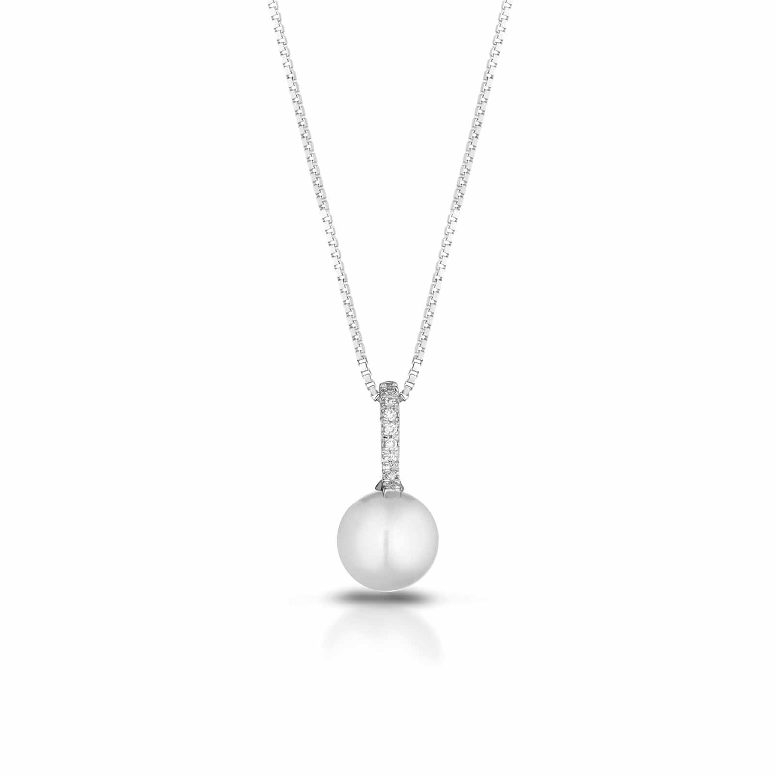 Set | Pendente in oro bianco, perla e diamanti