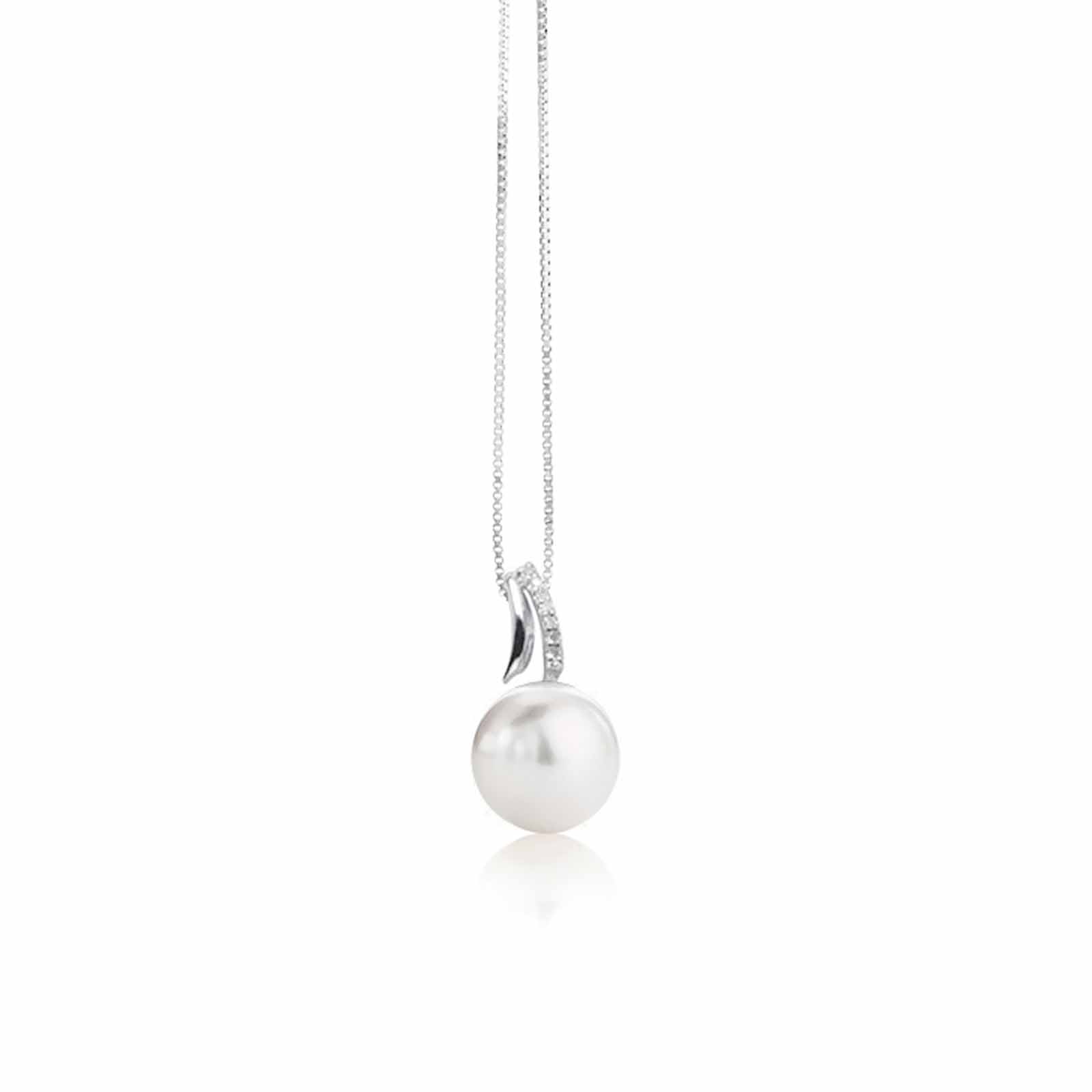 Set | Pendente in oro bianco, perla e diamanti