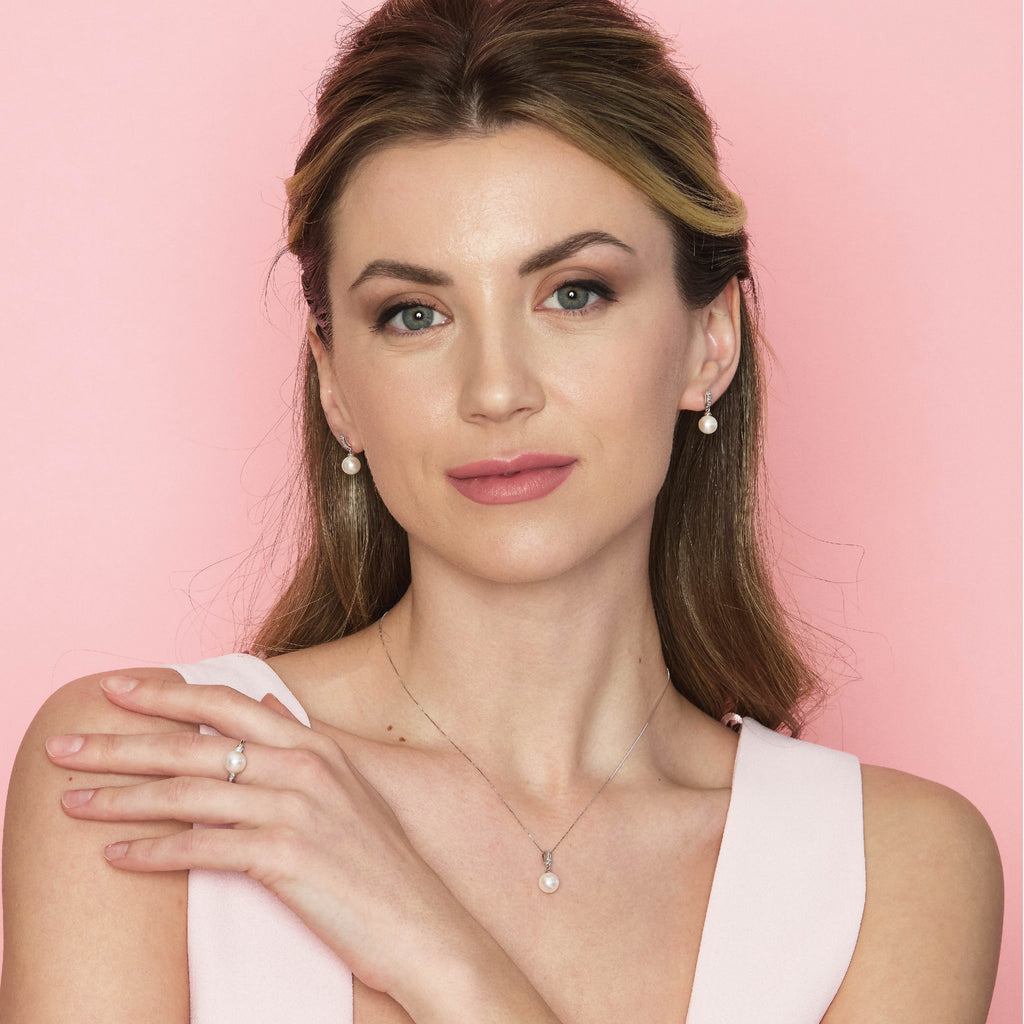 Set | Orecchini con perle, oro e diamanti