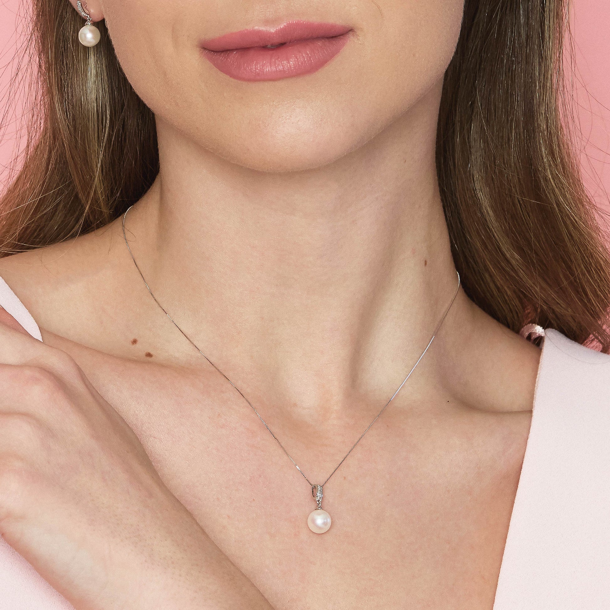 Set | Pendente con perla in oro e diamanti