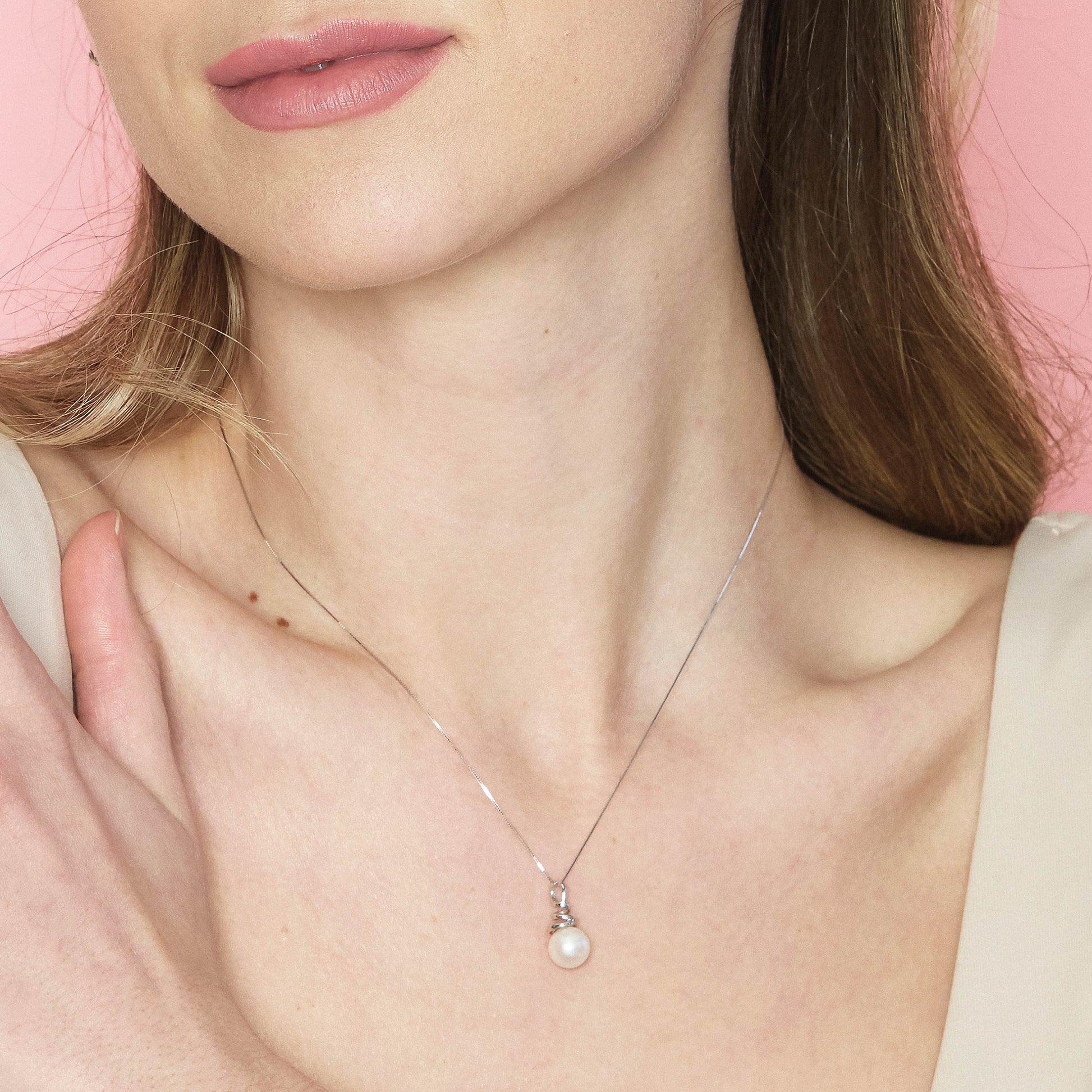 Set | Pendente in oro, perla e diamanti