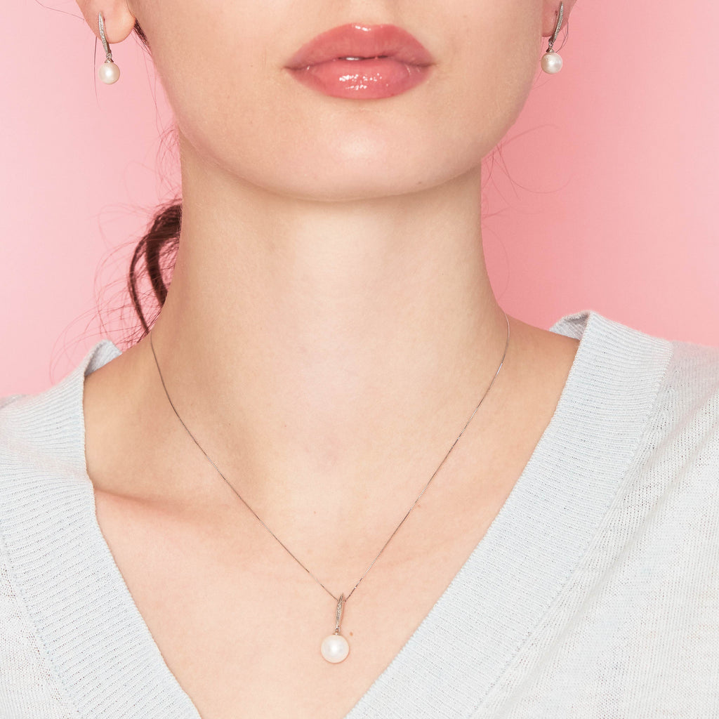 Set | Pendente con perla in oro e diamanti