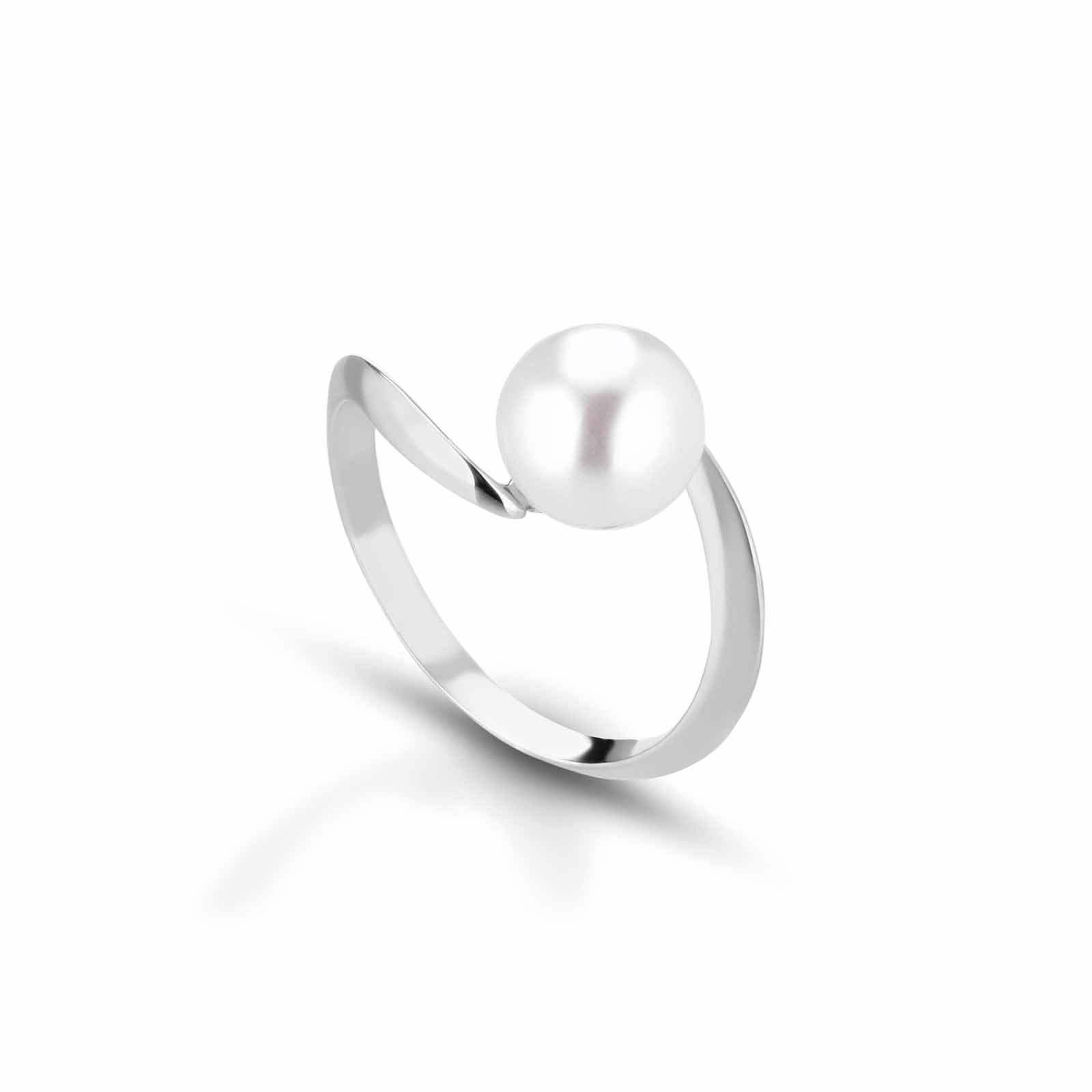 Lune Young | Anello in oro bianco e perla