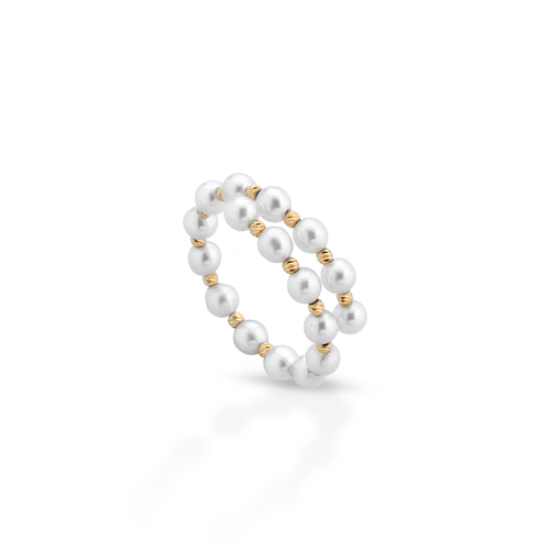 Aurora | Anello in perle e oro