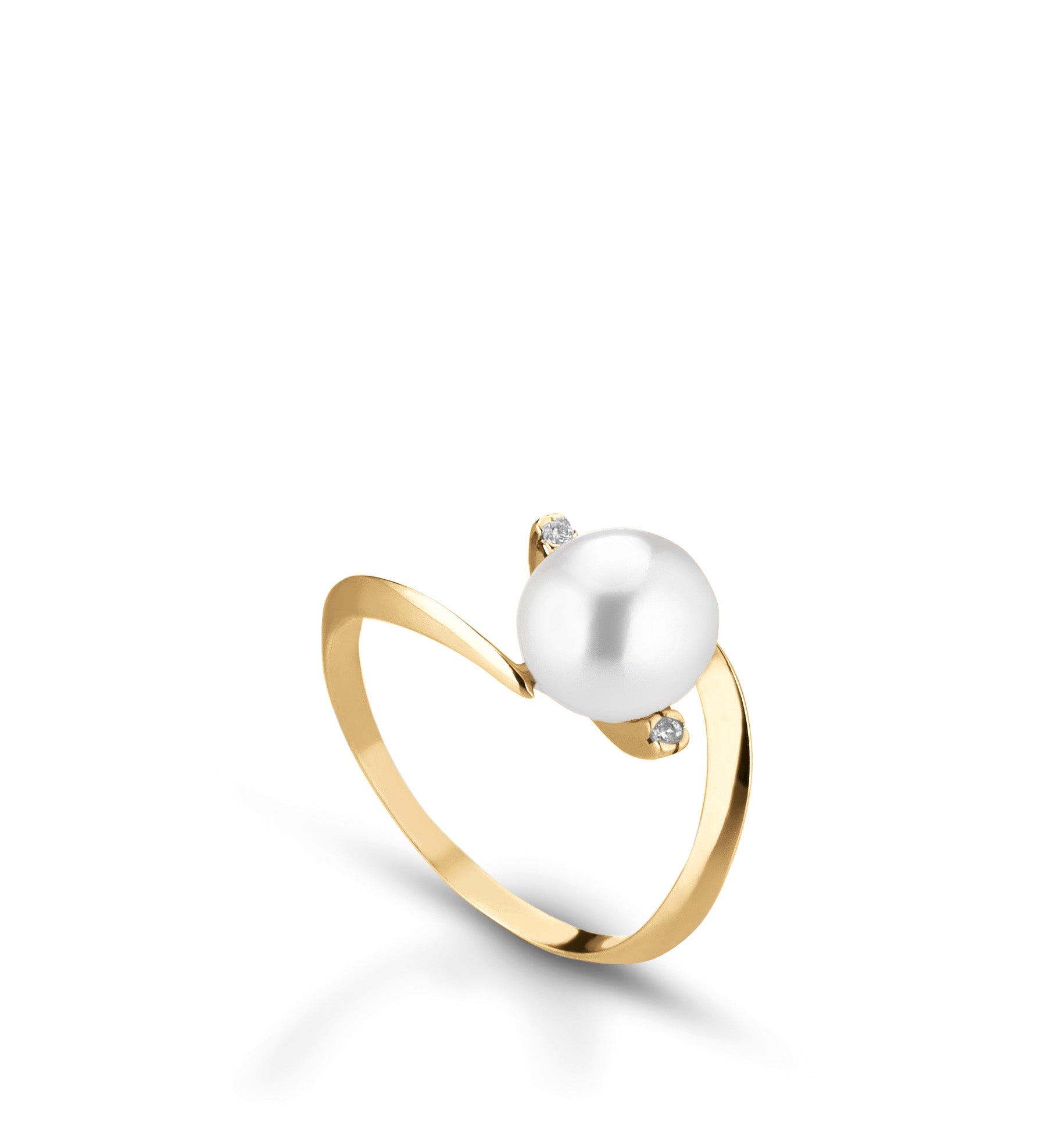 Lune Young | Anello in oro, perla e diamanti