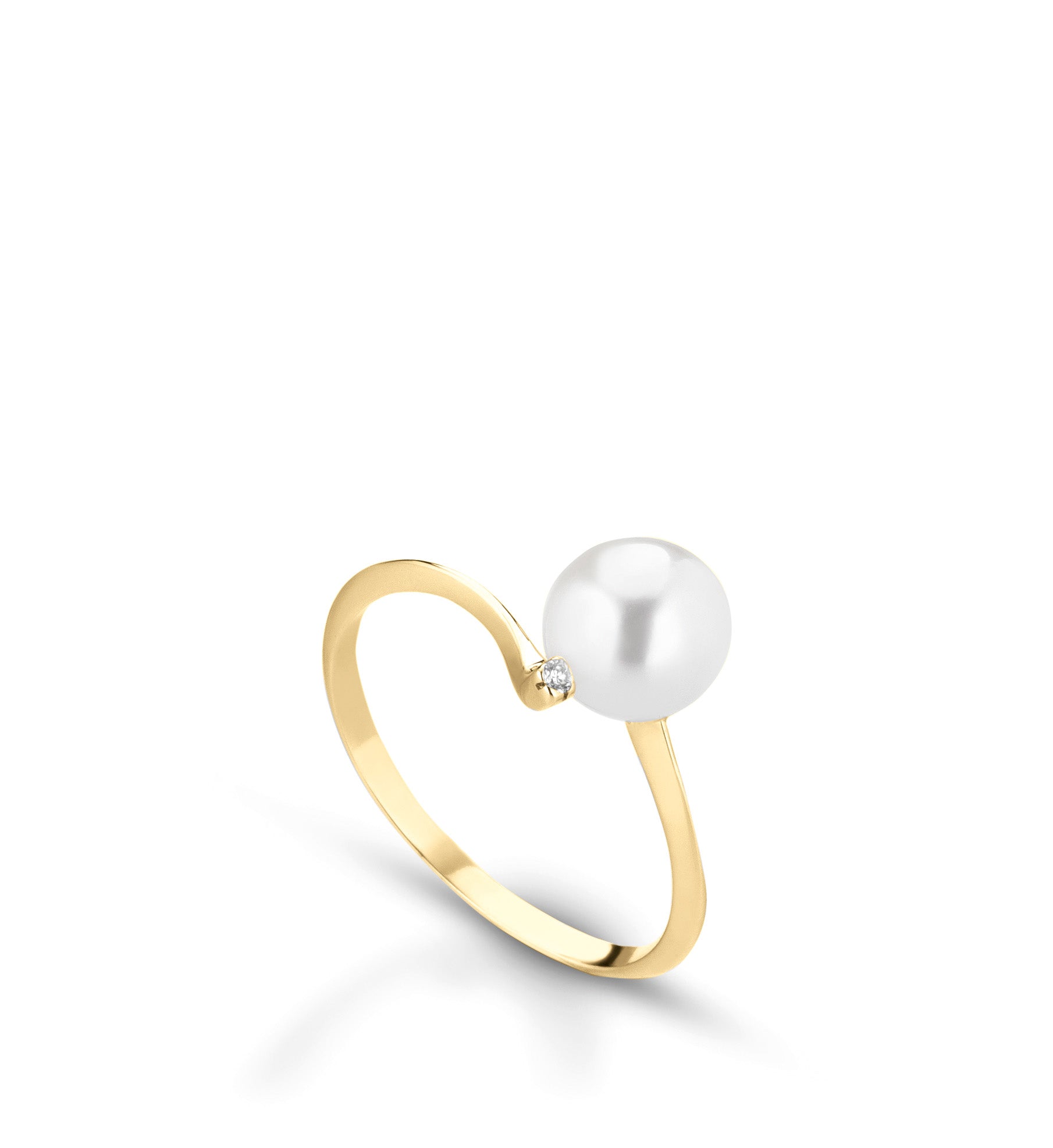 Lune Young | Anello in oro, perla e diamante