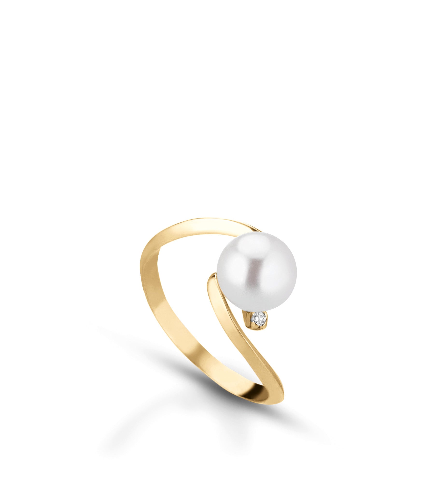 Lune Young | Anello in oro, perla e diamante