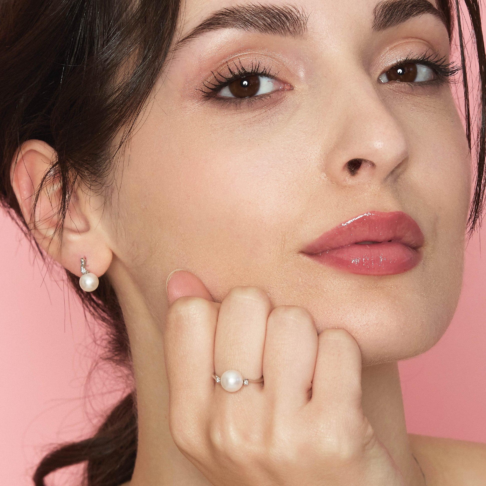 Set | Anello in oro, perla e diamanti