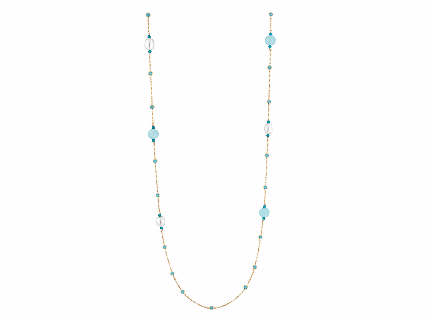 Cristelle Summer | Collana in argento con perle e pietre colorate e zirconi
