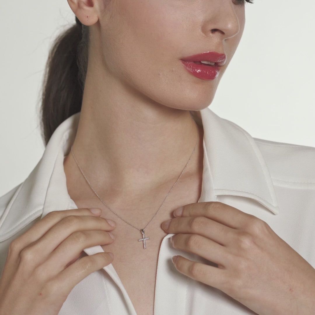 Diamonds | Pendente a croce in oro e diamanti