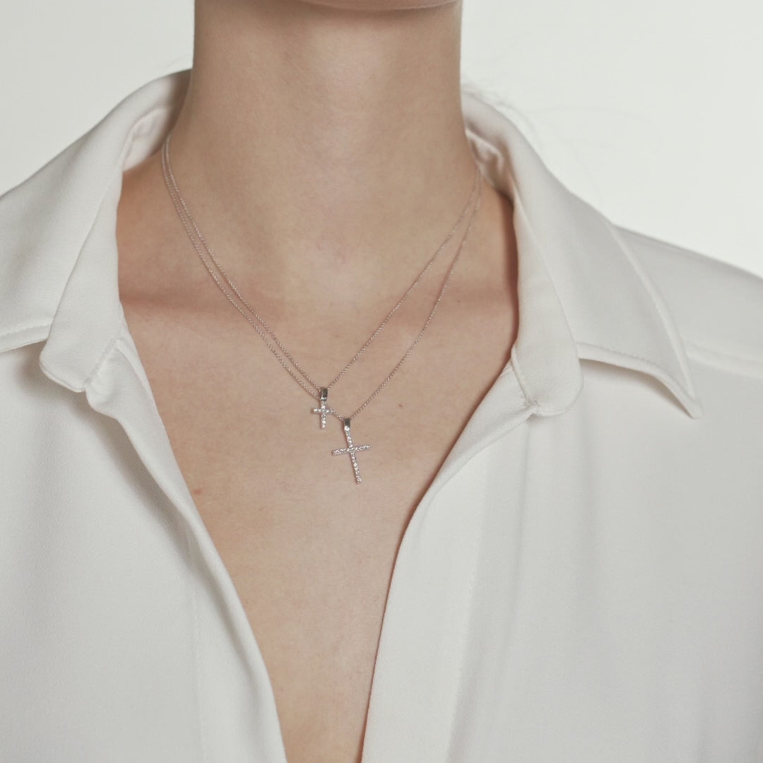 Diamonds | Pendente a croce in oro e diamanti
