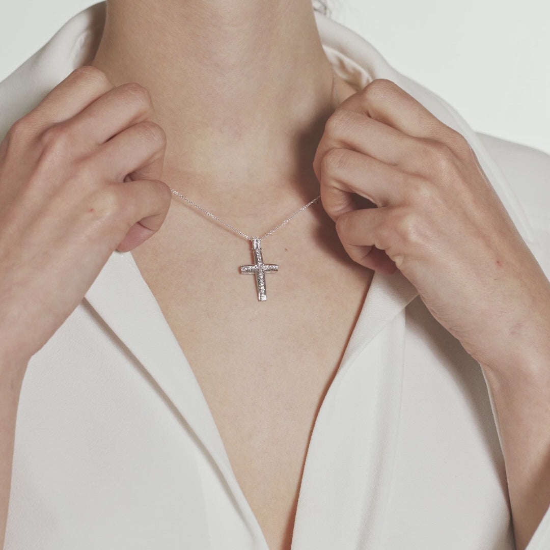 Diamonds | Pendente a croce in oro e diamanti